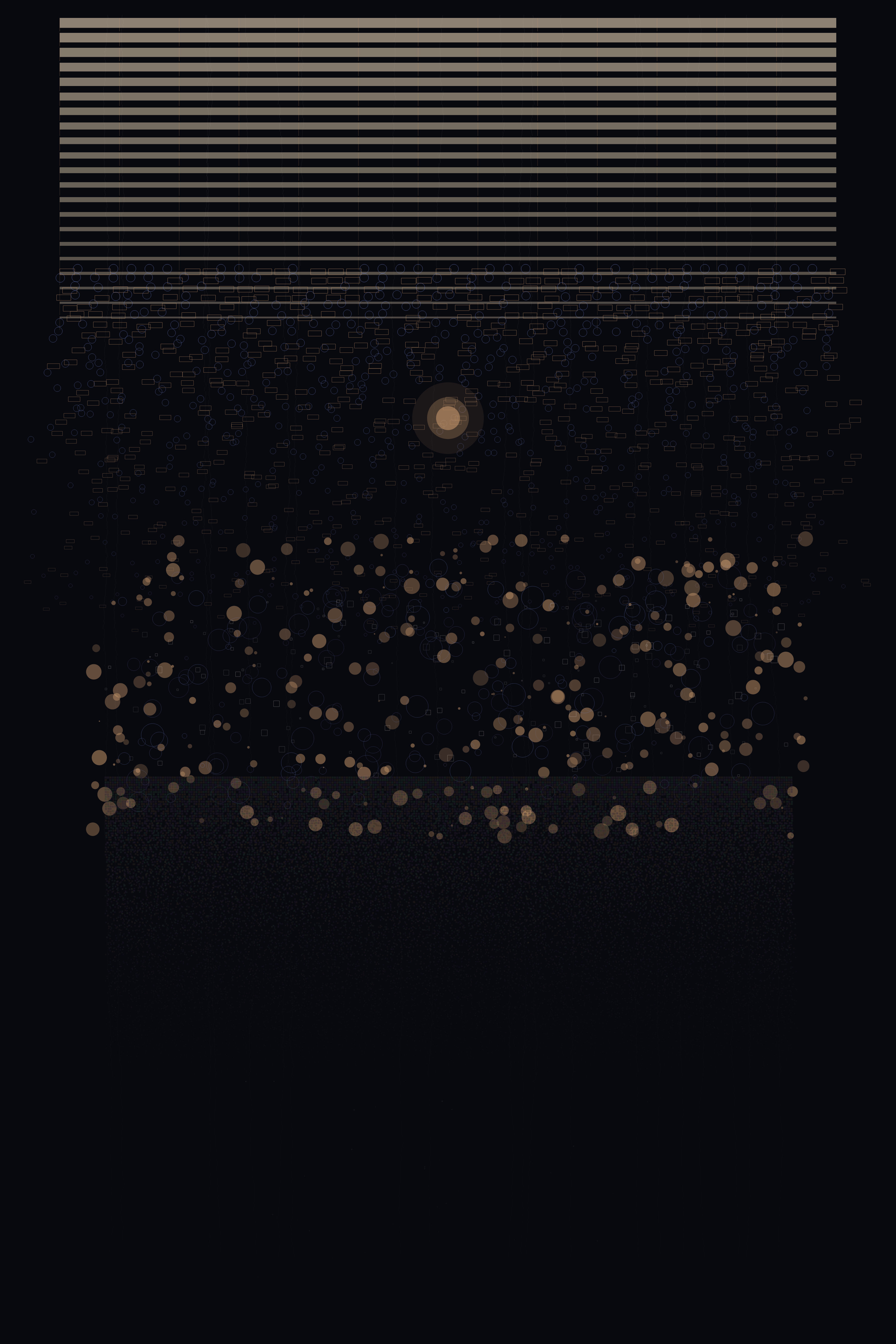 The Visible Thought That Does Not Think, version 5: V5: Bold revision responding to inspect feedback - increased opacity across all strata, focal accent at order-chaos boundary, denser coexistence layer