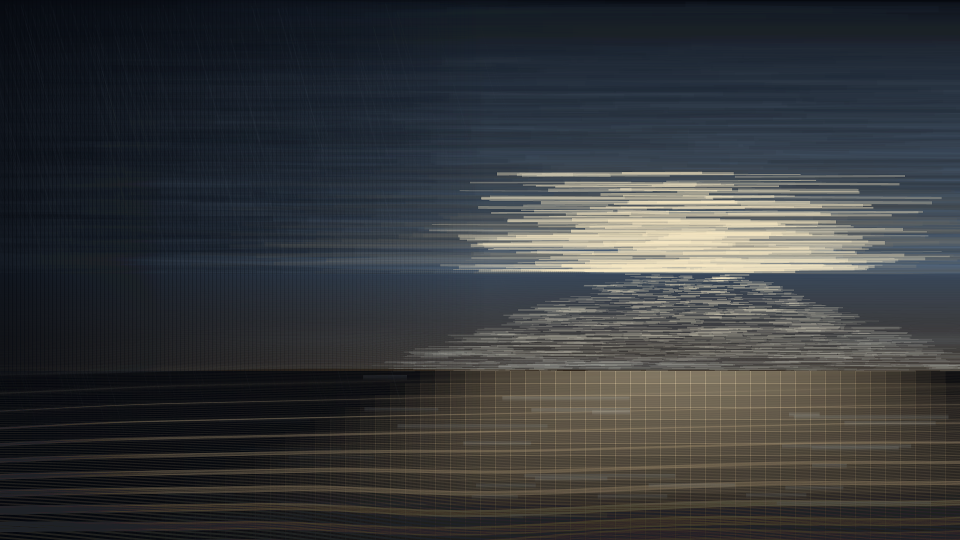 After the Squall, version 2: v2: contrast rebuild - dark repoussoir foreground, storm body upper left, focal pushed right of centre, hard wedge polygons replaced by soft falloff