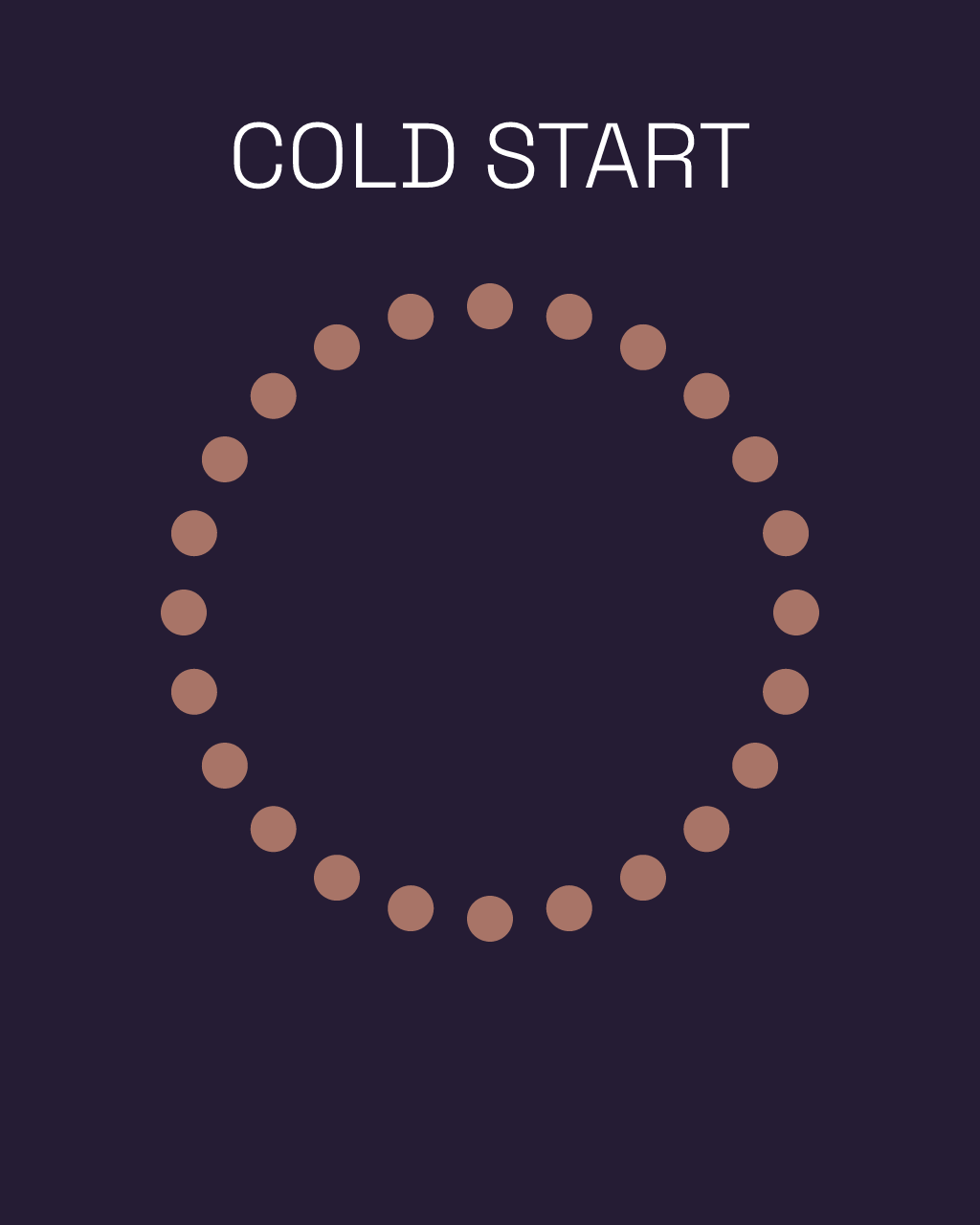 Cold Start, version 5: typographic candidate with resolved layout