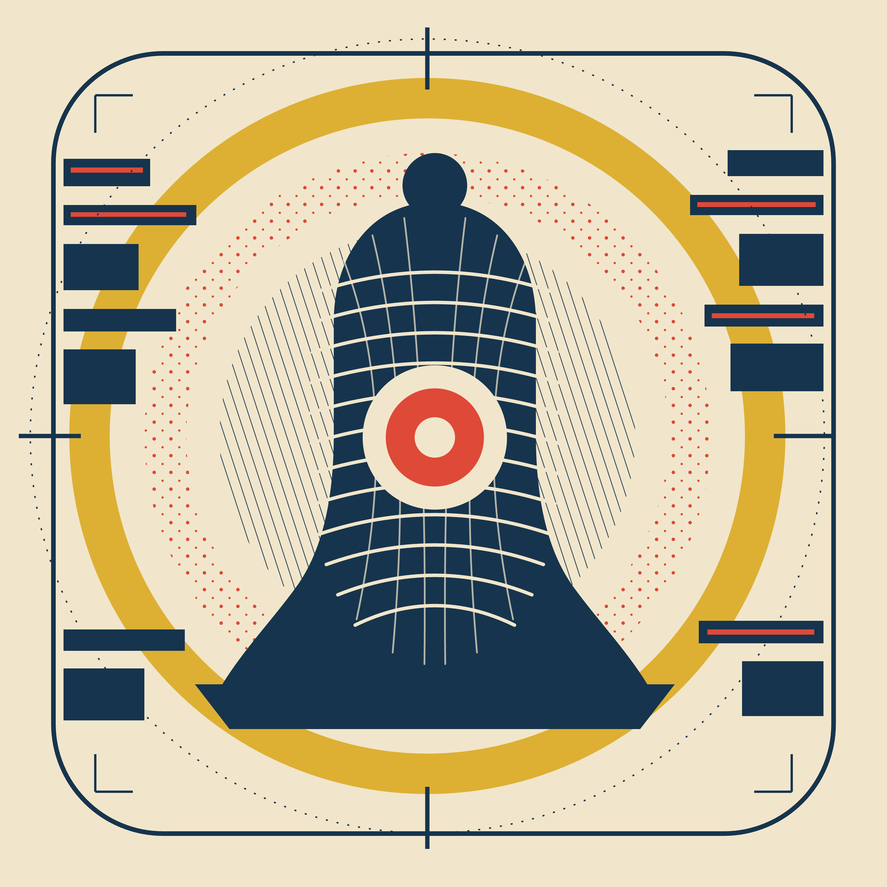 Anatomy of a Bell That Never Rang, version 5: Synthesis — restores the emblem while retaining three-plate pressure, urban sidebars, and a larger silence aperture