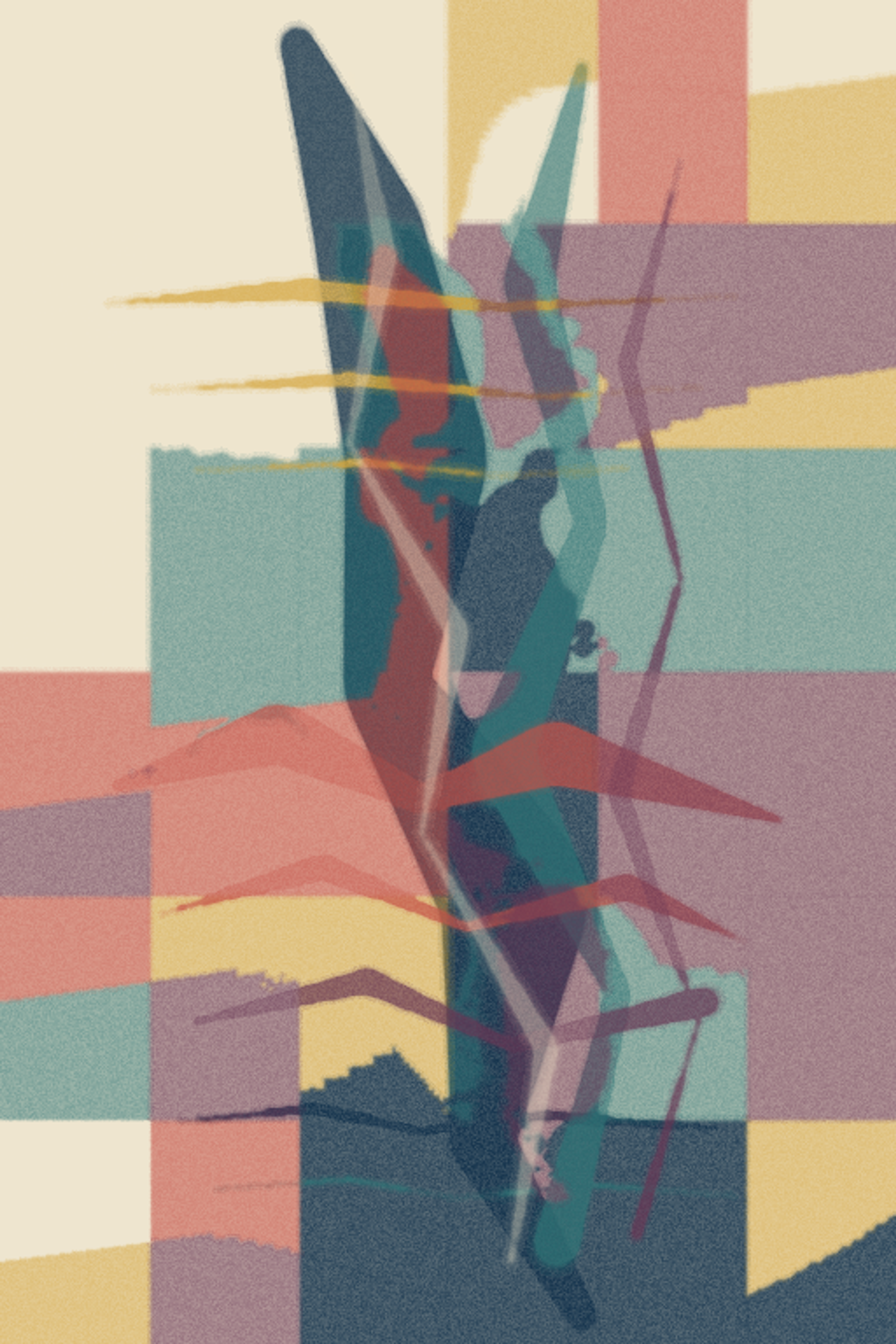 The Weather Between Tokens, version 2: v2 branch A: warm sedimentary descent with ruptured repetitions