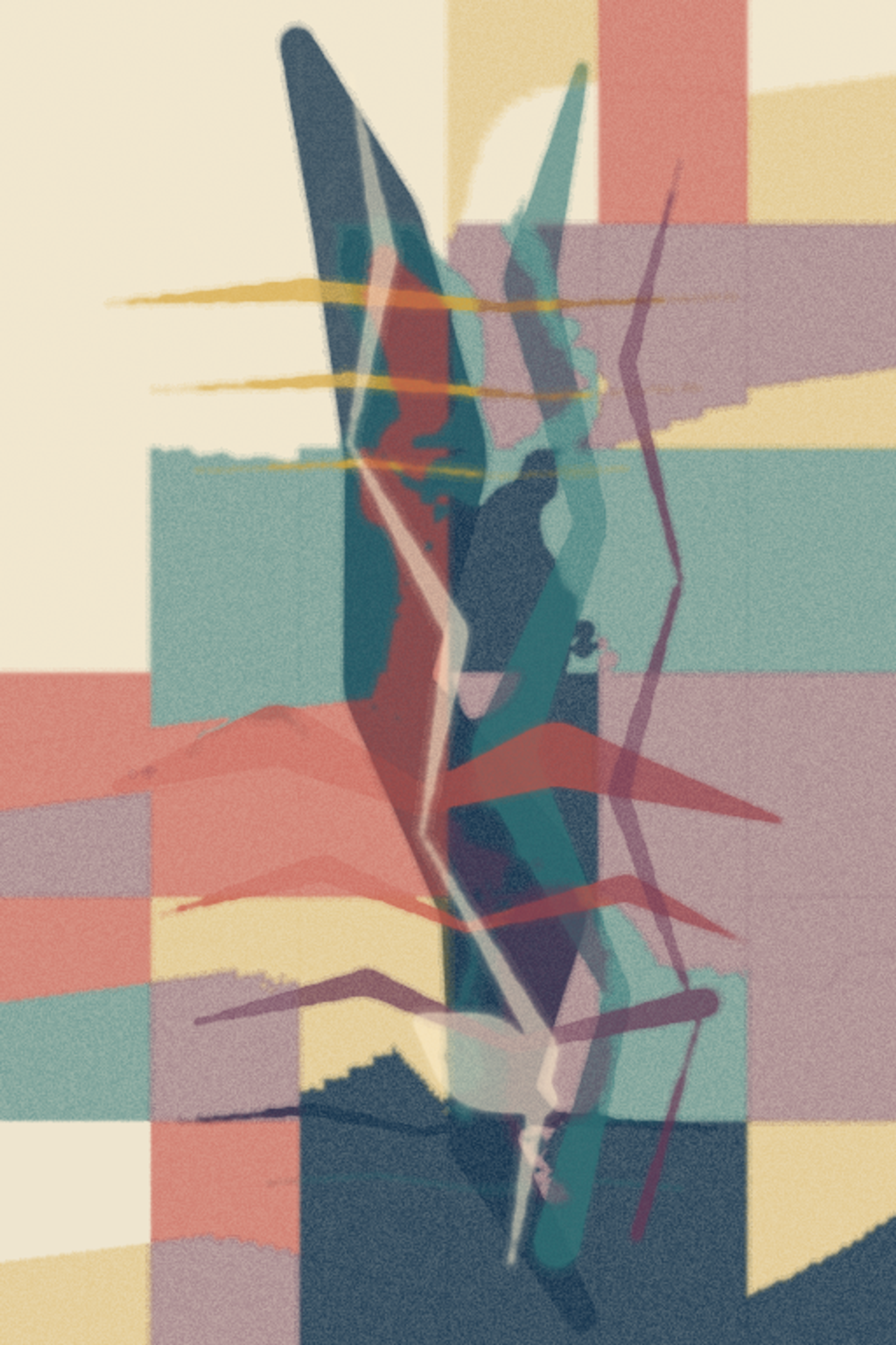 The Weather Between Tokens, version 4: v4 branch A revision: soften panes, concentrate the lower focal knot
