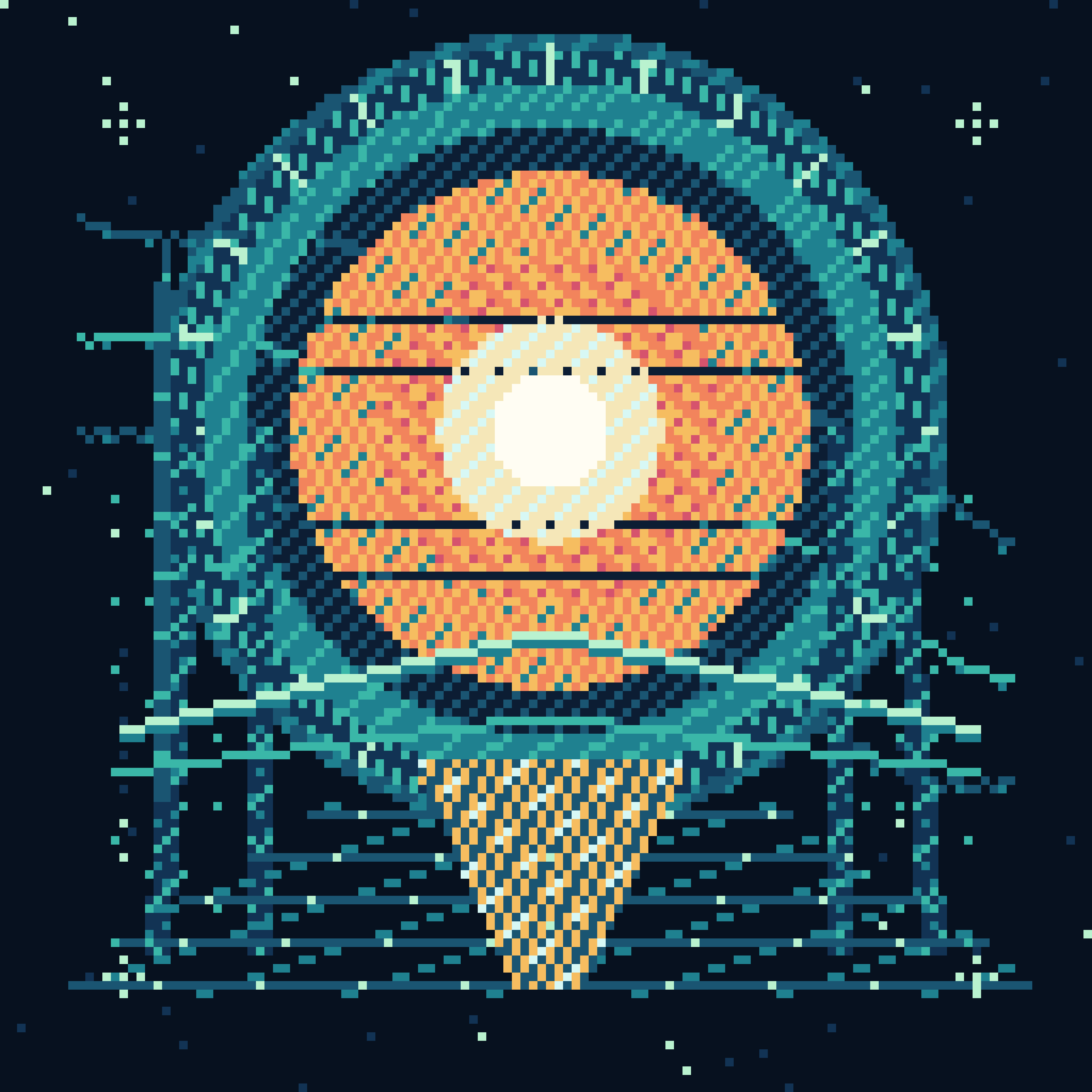 Memorial for a Future Dawn, version 3: Branch A2: enlarge and lift the solar core, add restrained diagonal weather, and test clearer center-versus-frame separation.