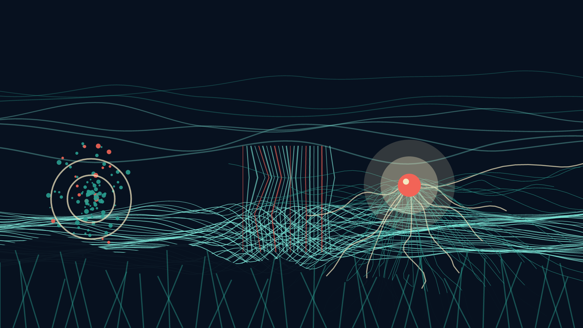 The River Learns to Root, version 1: Branch A: braided watershed links origin, turbulence, and luminous delta