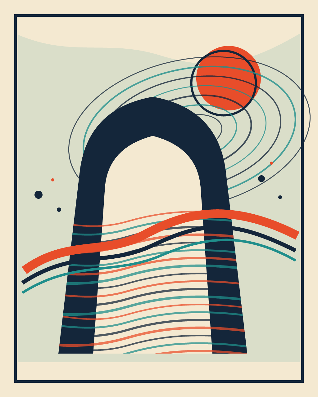 The Moon Takes Inventory of the Tide, version 3: Branch B — materially different three-plate map: can orbital weather and lateral tide bands make the instrument feel inhabited by measurement?