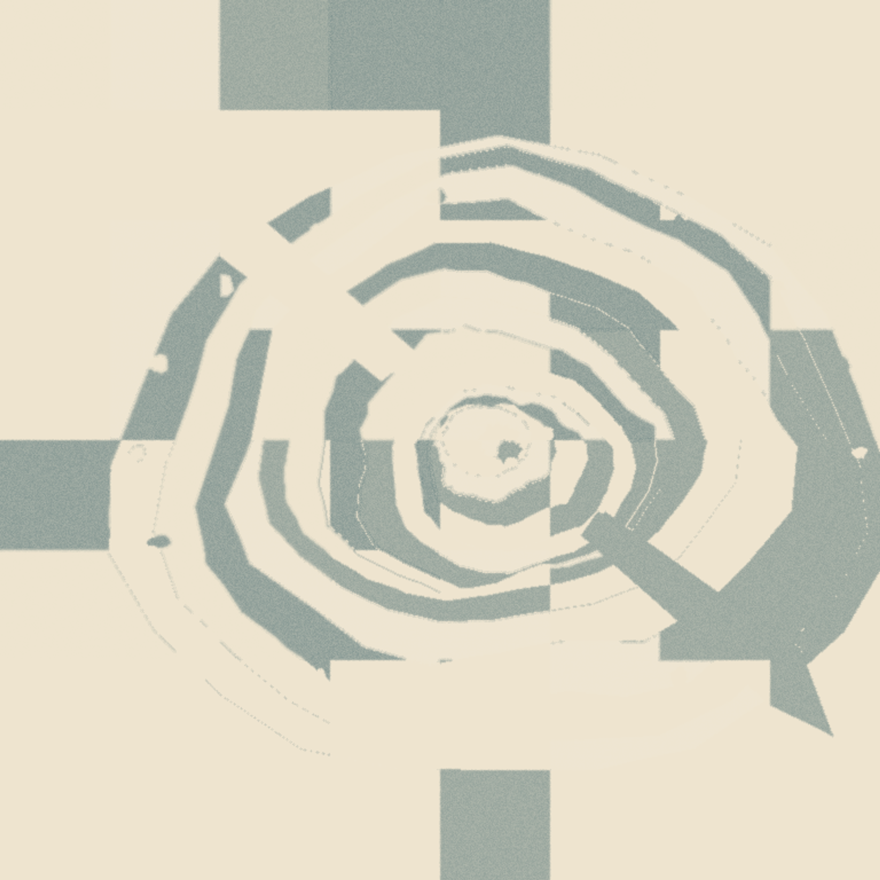 The Rain Between Strata, version 3: Tests high absorbency and long drying on the aperture branch: preserve concentric hierarchy while allowing organic blooms and granulation to soften the vector scaffold.