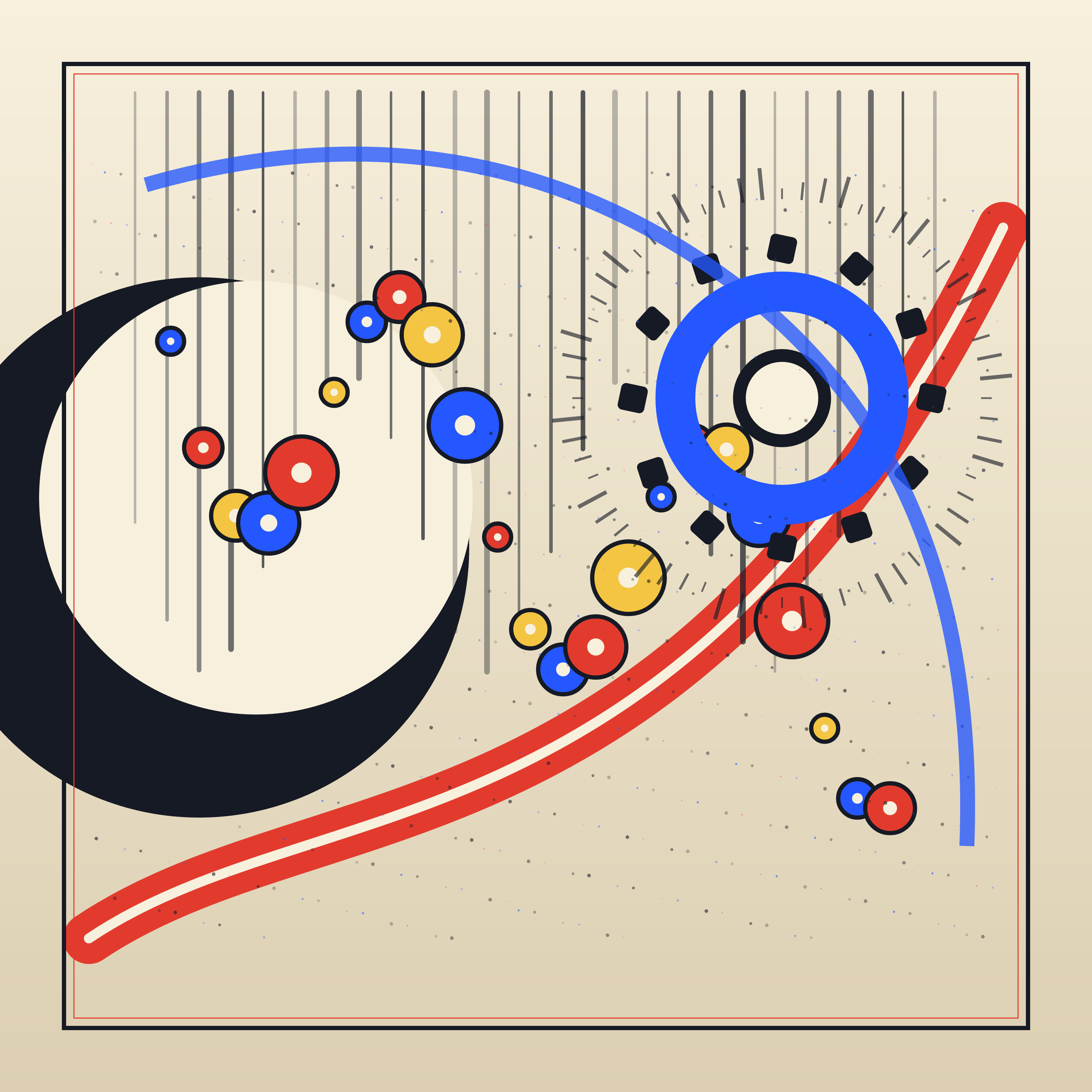 THE CLOCK THAT REMEMBERS RAIN, version 4: Branch B revision - consolidated the swinging rhythm into three assertive arcs and a larger counterweight.