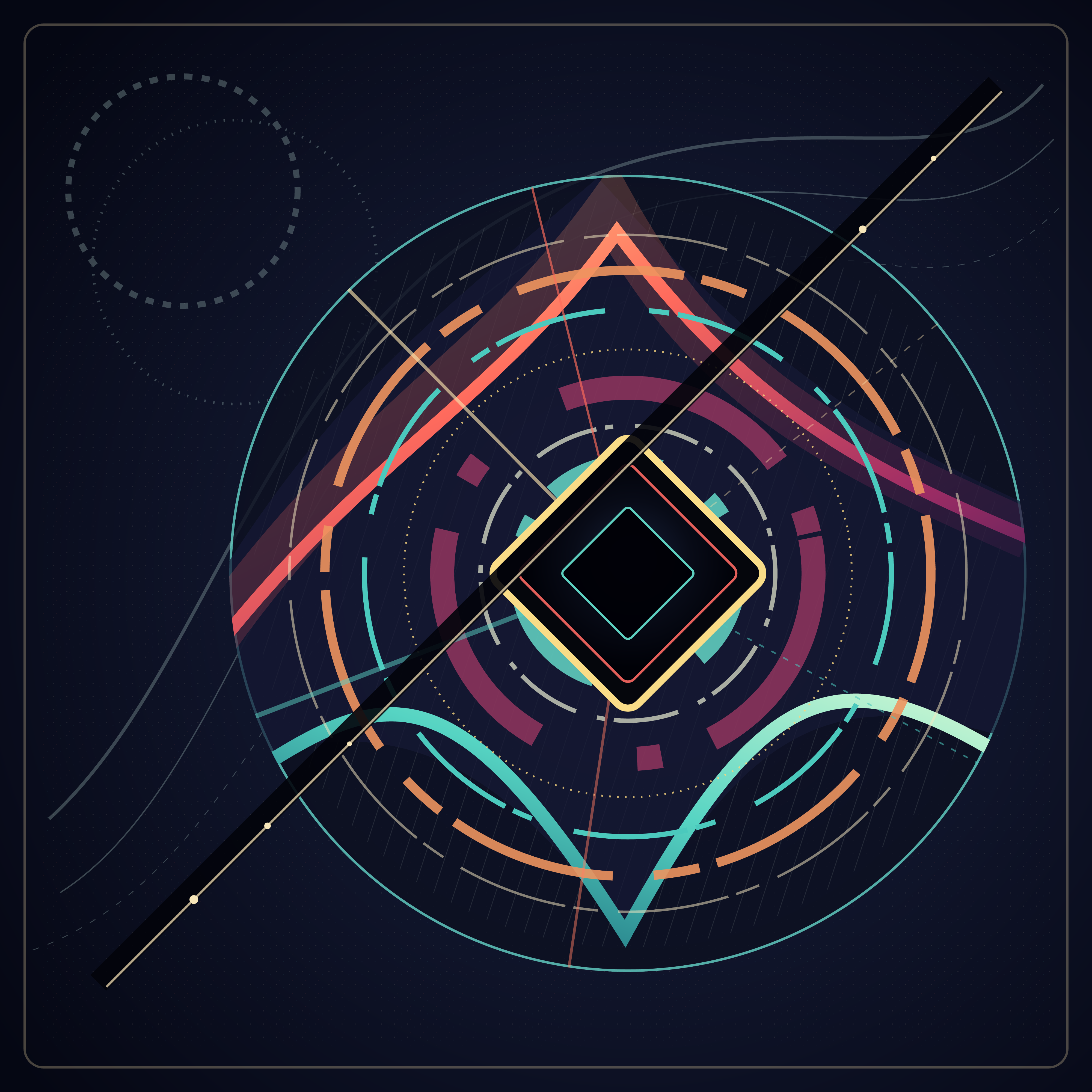 Irreversible, With Ghosts, version 1: Branch A1: radial seal tests whether concentric convergence can make closure dominant while ghost paths preserve abandoned outcomes