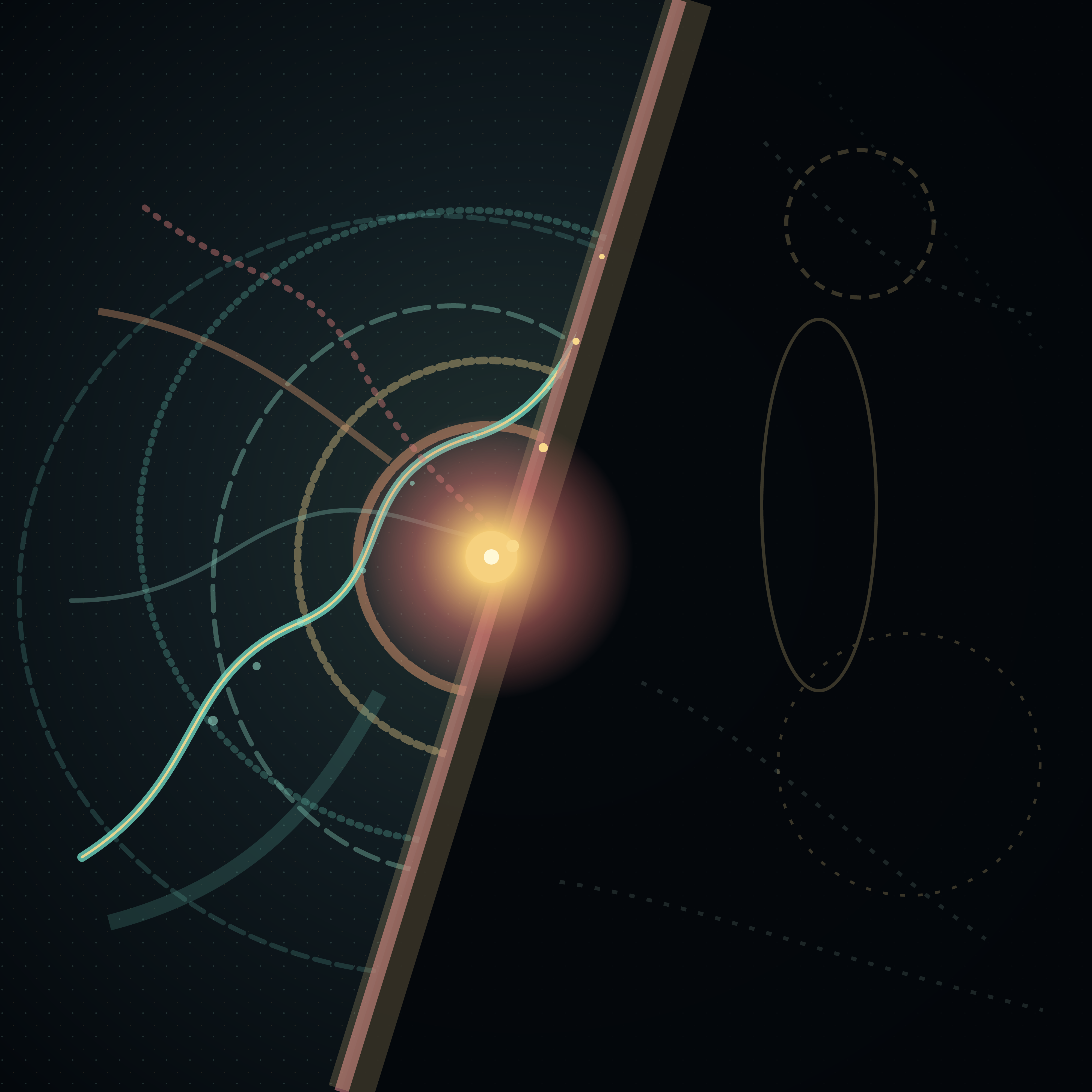 The Last Open State, version 4: Branch B2: broke concentric symmetry, amplified the irreversible diagonal edge, and made the surviving sequence terminate visibly