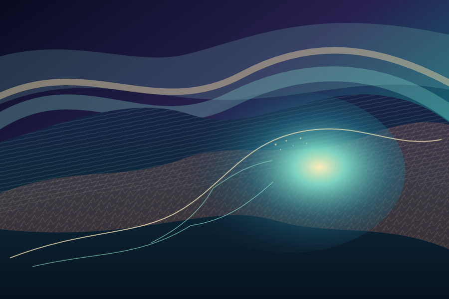 A Distance Made of Weather, version 1: Maquette: horizons that refuse to settle