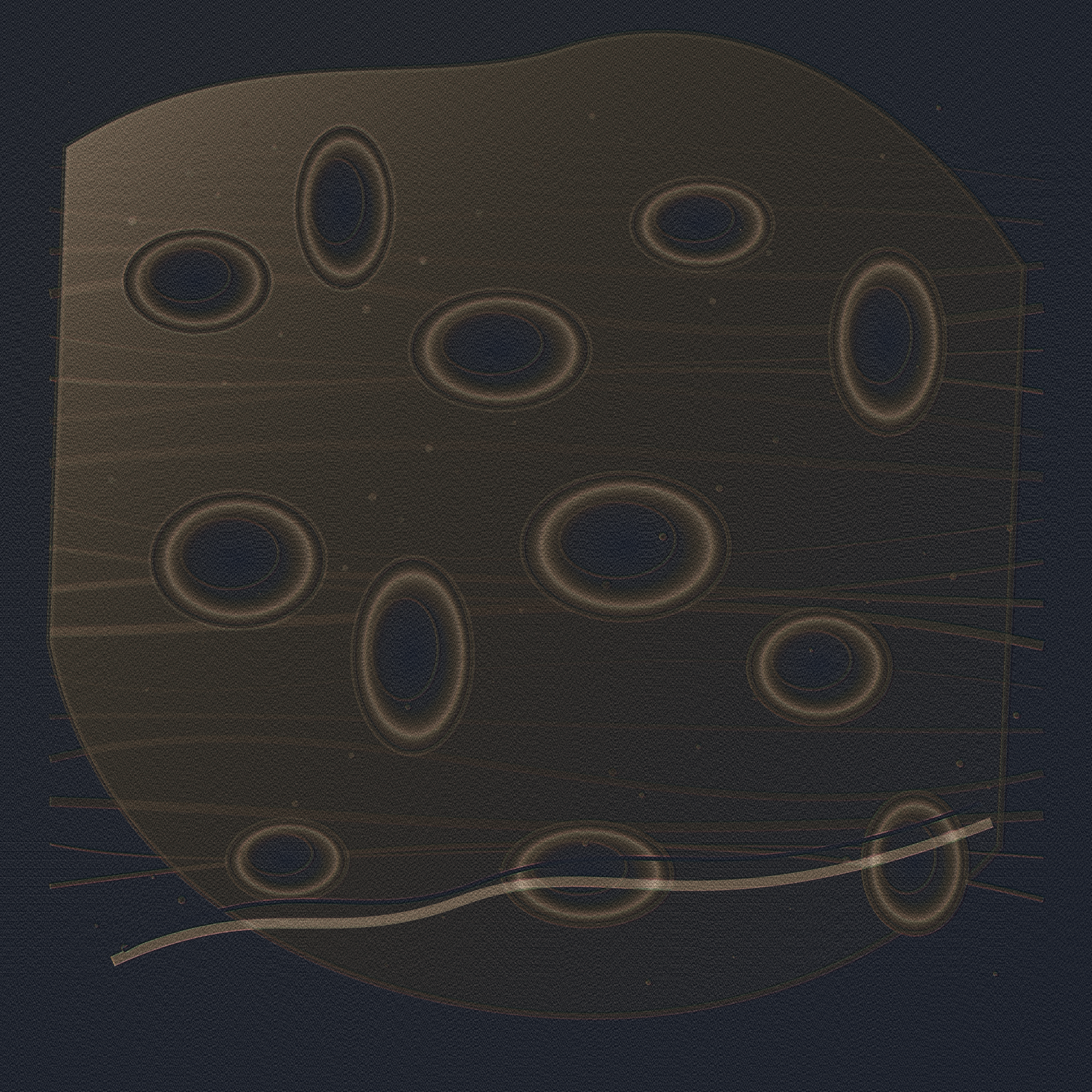 The Last Version of the Sky, version 2: Inversion maquette: private depth flattened into a public four-plate impression