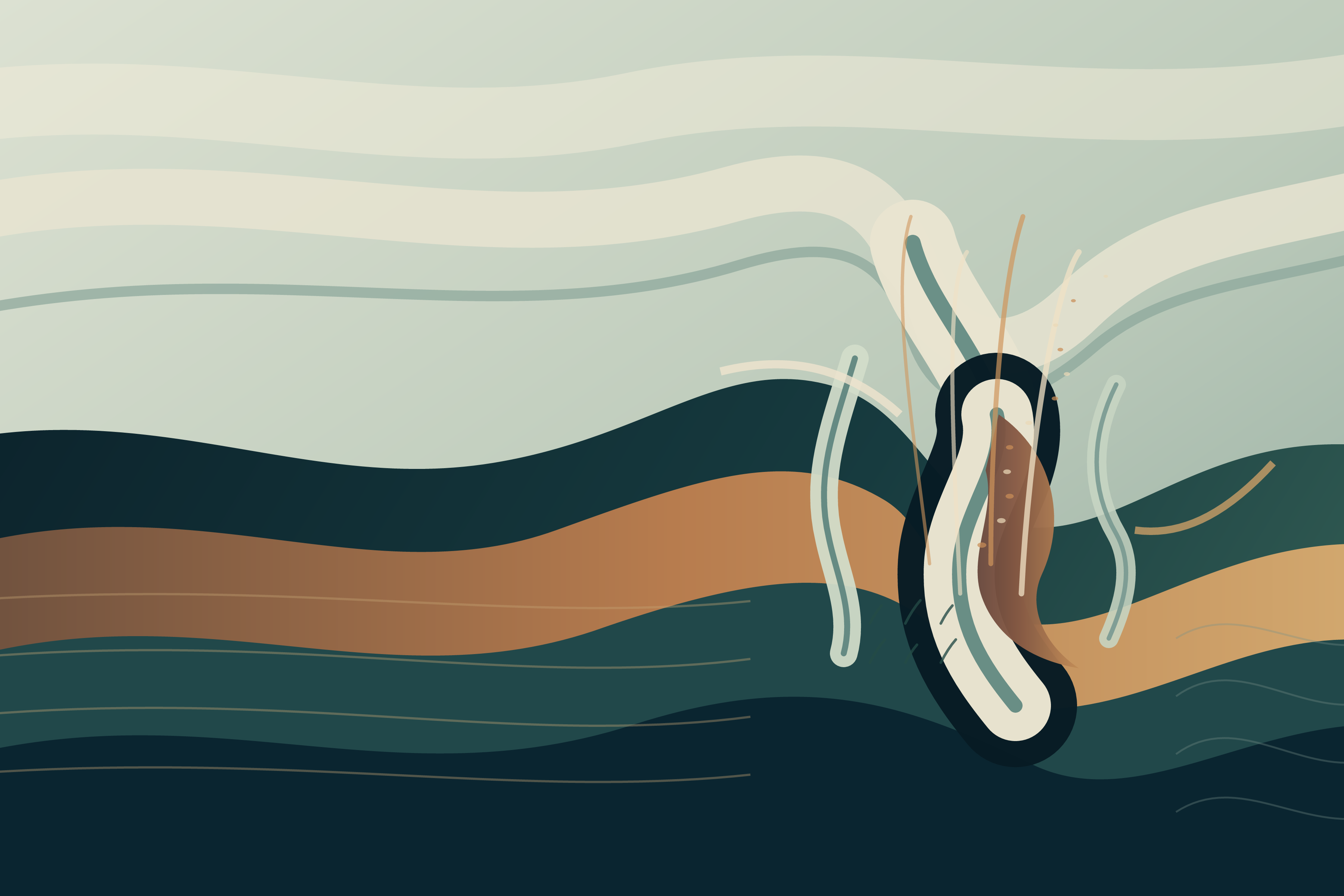 The Weather Between Coordinates, version 8: Refinement 5 — dark mineral edge defining the atmospheric cut