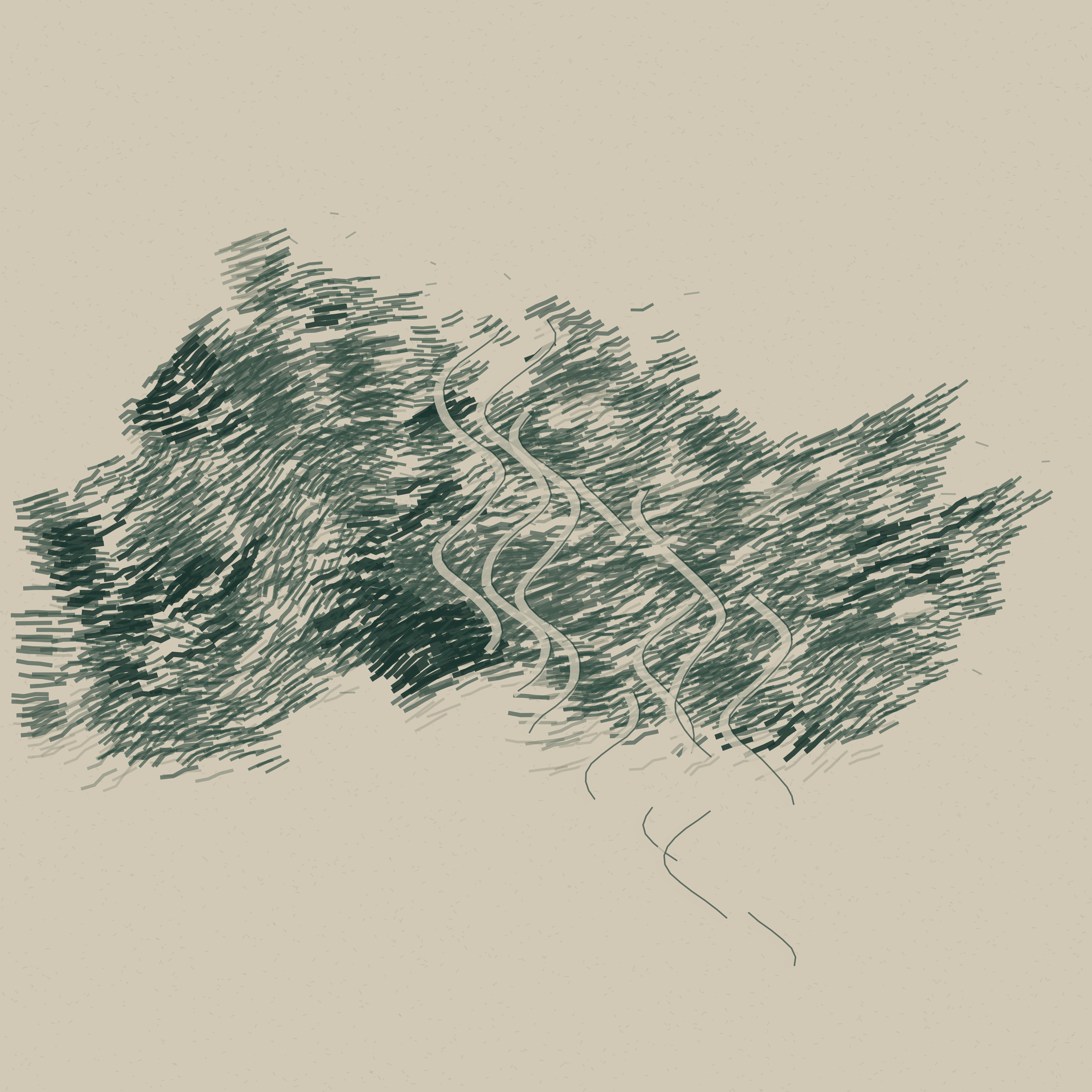 The Pressure That Remembers, version 5: V5 substantial refinement: broad directional compression, interrupted cross-field rupture, state-matched ghost transfer; no radial envelope