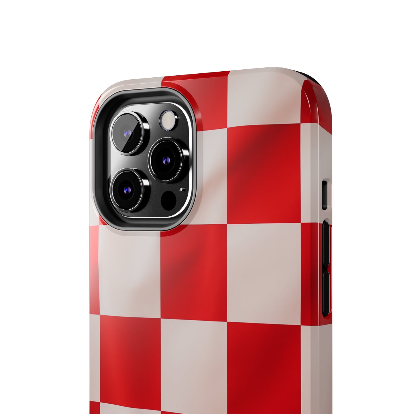 Checkered red, iPhone 7, 8, X, 11, 12, 13, 14, 15+ case.