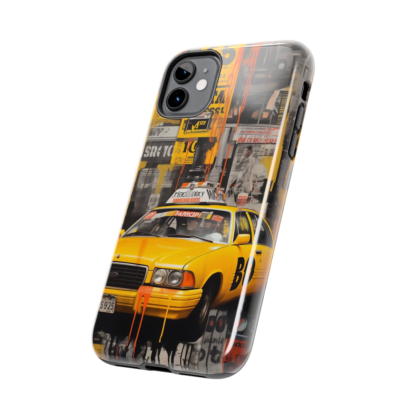 New York City, taxi cab, iPhone 7, 8, X, 11, 12, 13, 14, 15+ case.