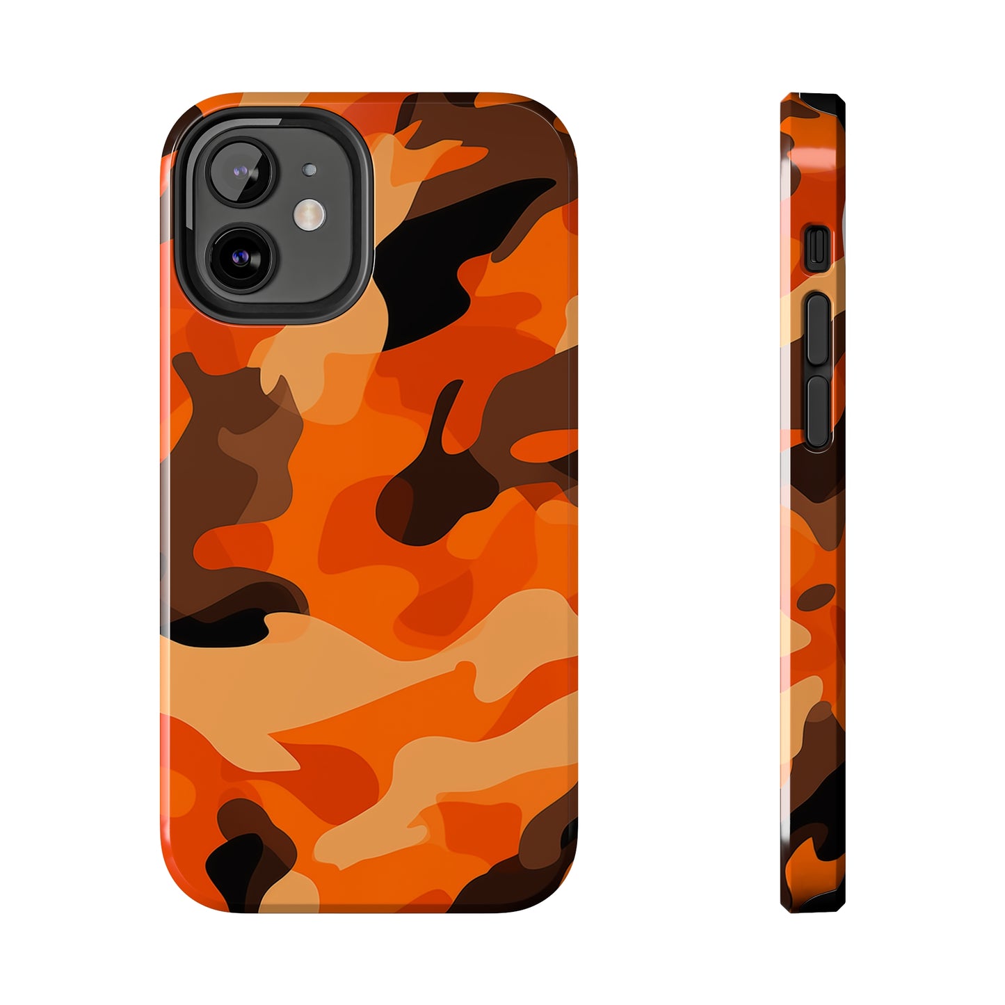 Orange Camouflage, iPhone 7, 8, X, 11, 12, 13, 14, 15+ case.