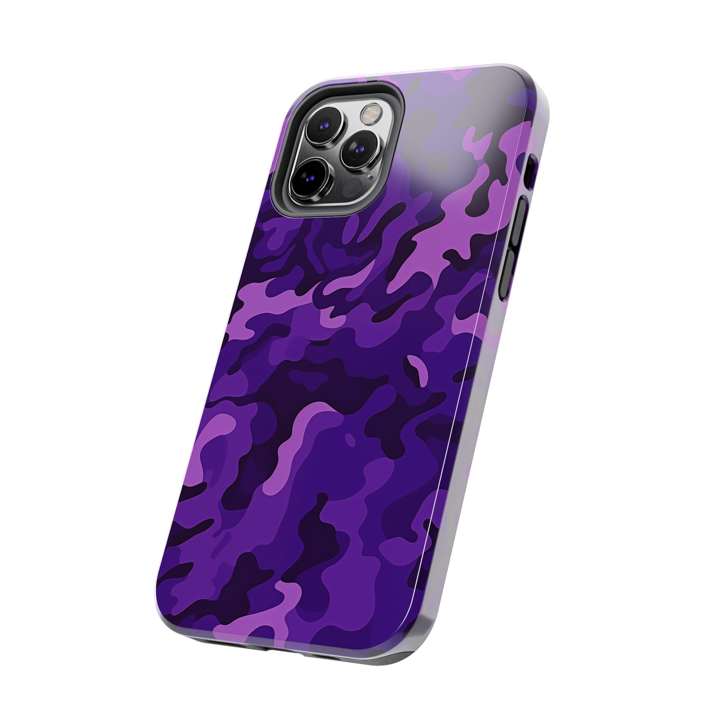 Purple Camouflage, iPhone 7, 8, X, 11, 12, 13, 14, 15+ case.