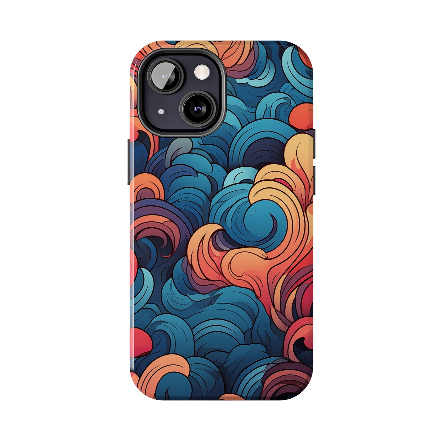 Abstract Swirls, iPhone 7, 8, X, 11, 12, 13, 14, 15+ case.