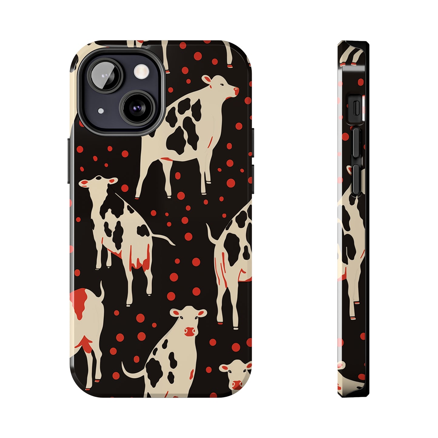 Cow pattern, iPhone 7, 8, X, 11, 12, 13, 14, 15+ case.