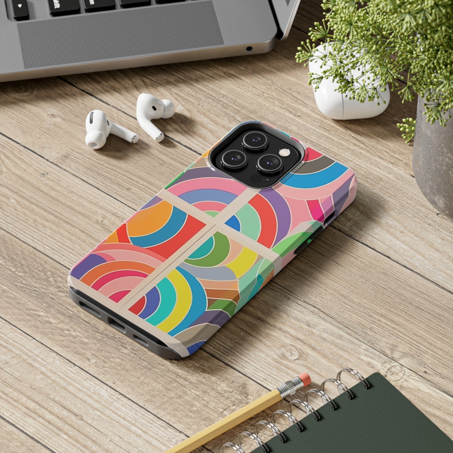 Abstract Colorful Lines, iPhone 7, 8, X, 11, 12, 13, 14, 15+ case.