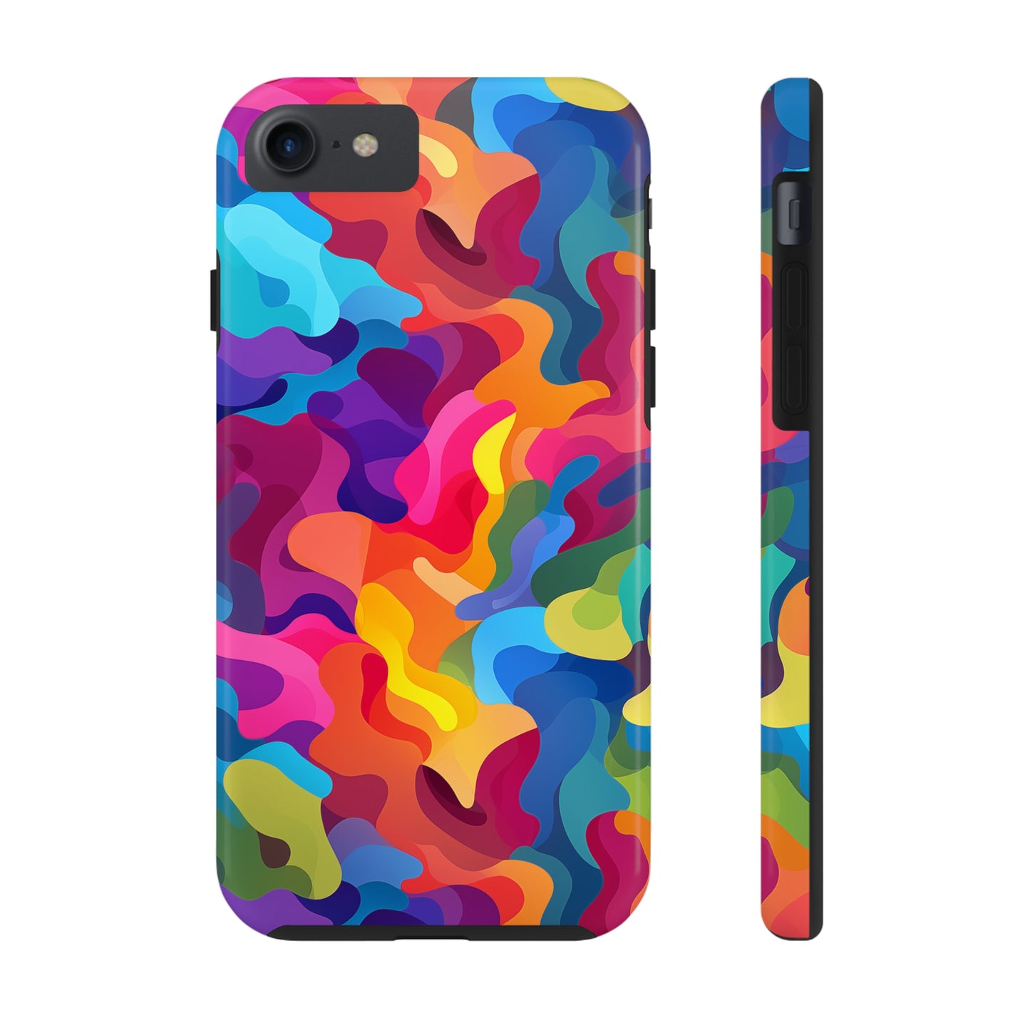 Rainbow Camouflage, iPhone 7, 8, X, 11, 12, 13, 14, 15+ case.