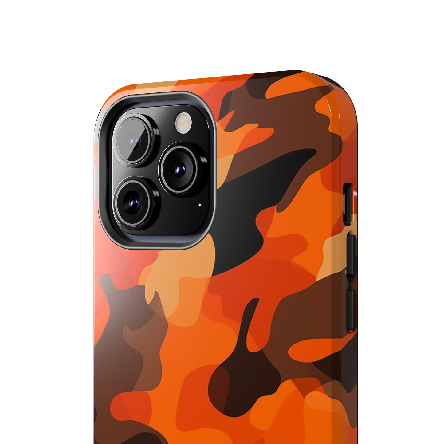 Orange Camouflage, iPhone 7, 8, X, 11, 12, 13, 14, 15+ case.