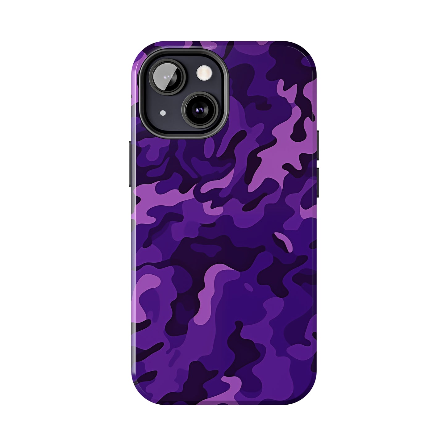 Purple Camouflage, iPhone 7, 8, X, 11, 12, 13, 14, 15+ case.