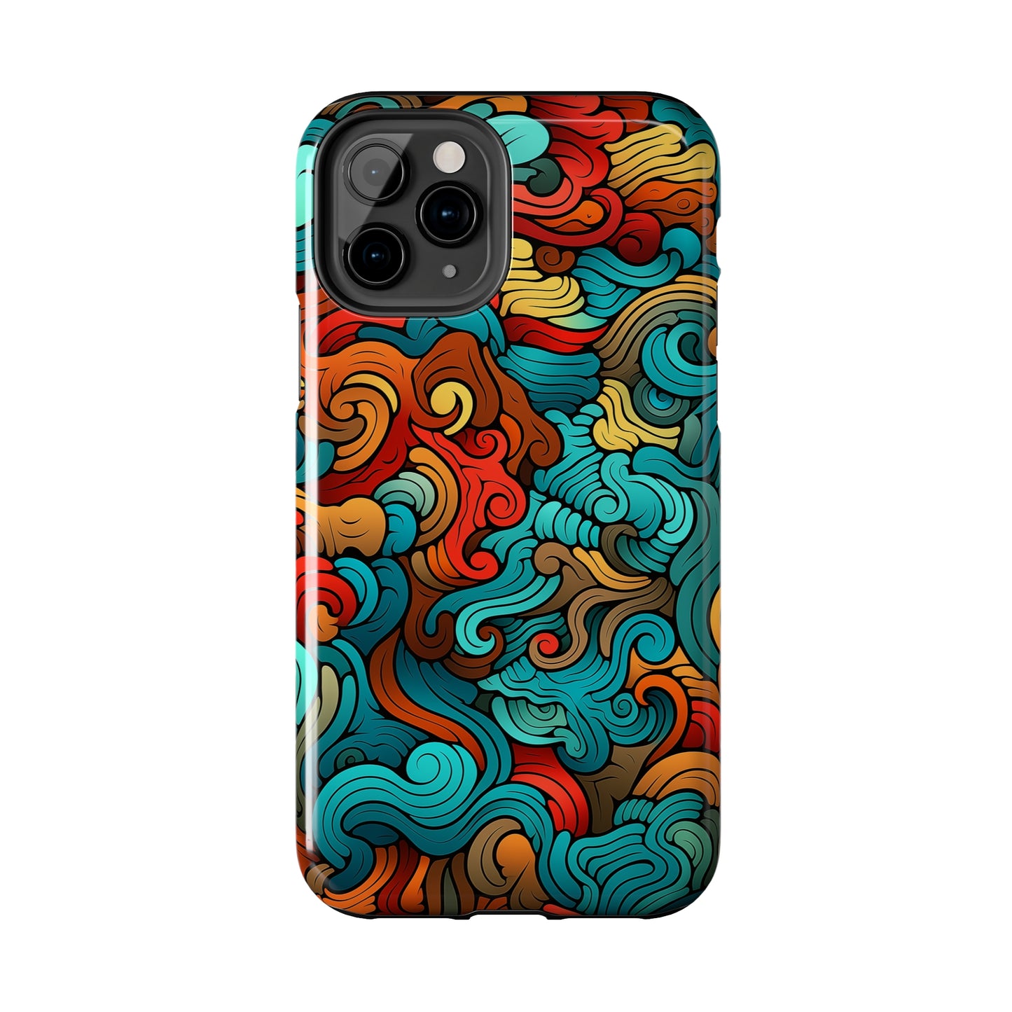 Abstract Swirls #02, iPhone 7, 8, X, 11, 12, 13, 14, 15+ case.