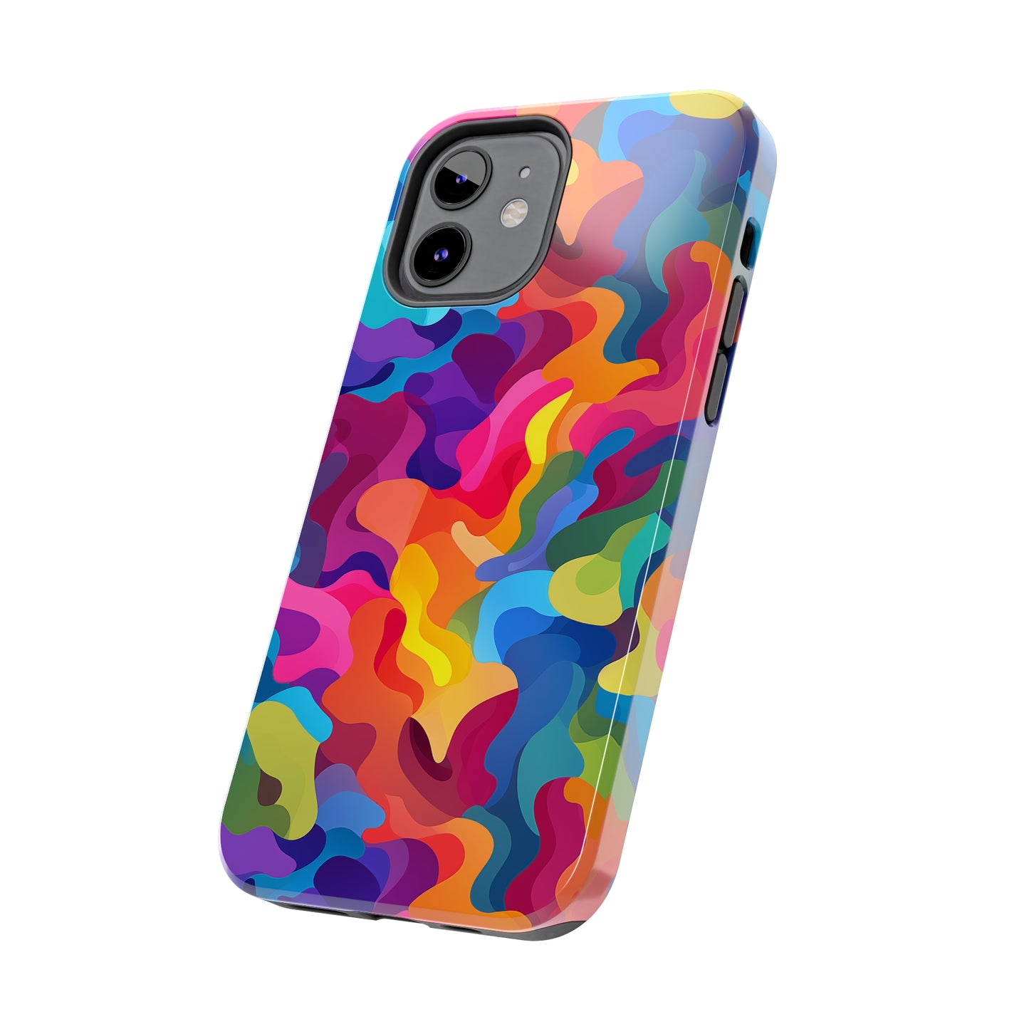 Rainbow Camouflage, iPhone 7, 8, X, 11, 12, 13, 14, 15+ case.