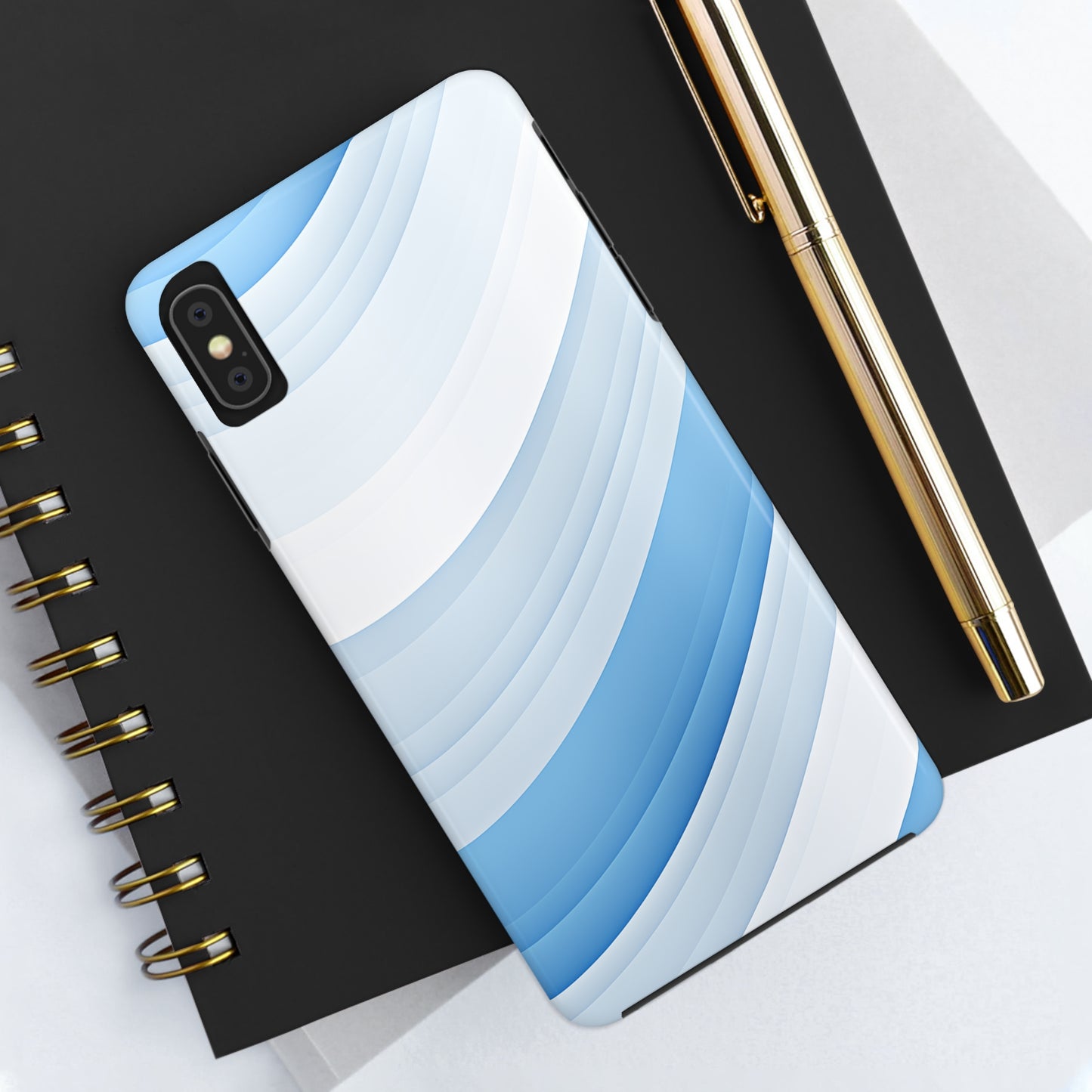 Blue Stripes #02, iPhone 7, 8, X, 11, 12, 13, 14, 15+ case.