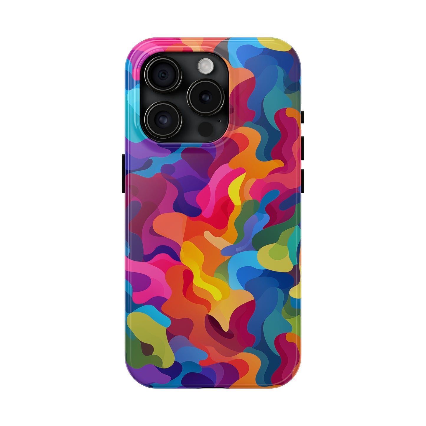 Rainbow Camouflage, iPhone 7, 8, X, 11, 12, 13, 14, 15+ case.