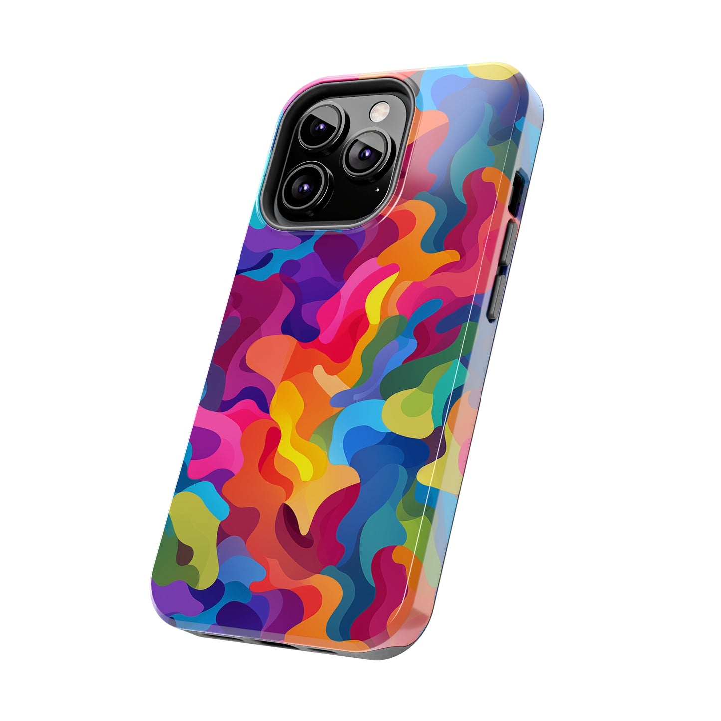 Rainbow Camouflage, iPhone 7, 8, X, 11, 12, 13, 14, 15+ case.