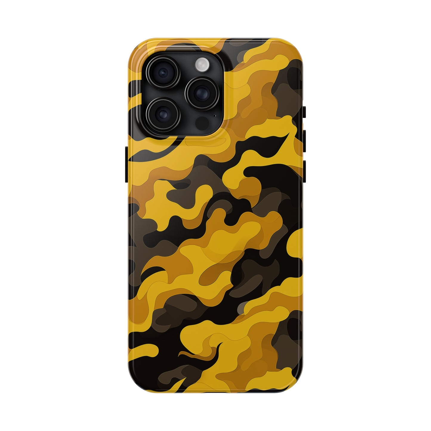 Yellow Camouflage, iPhone 7, 8, X, 11, 12, 13, 14, 15+ case.