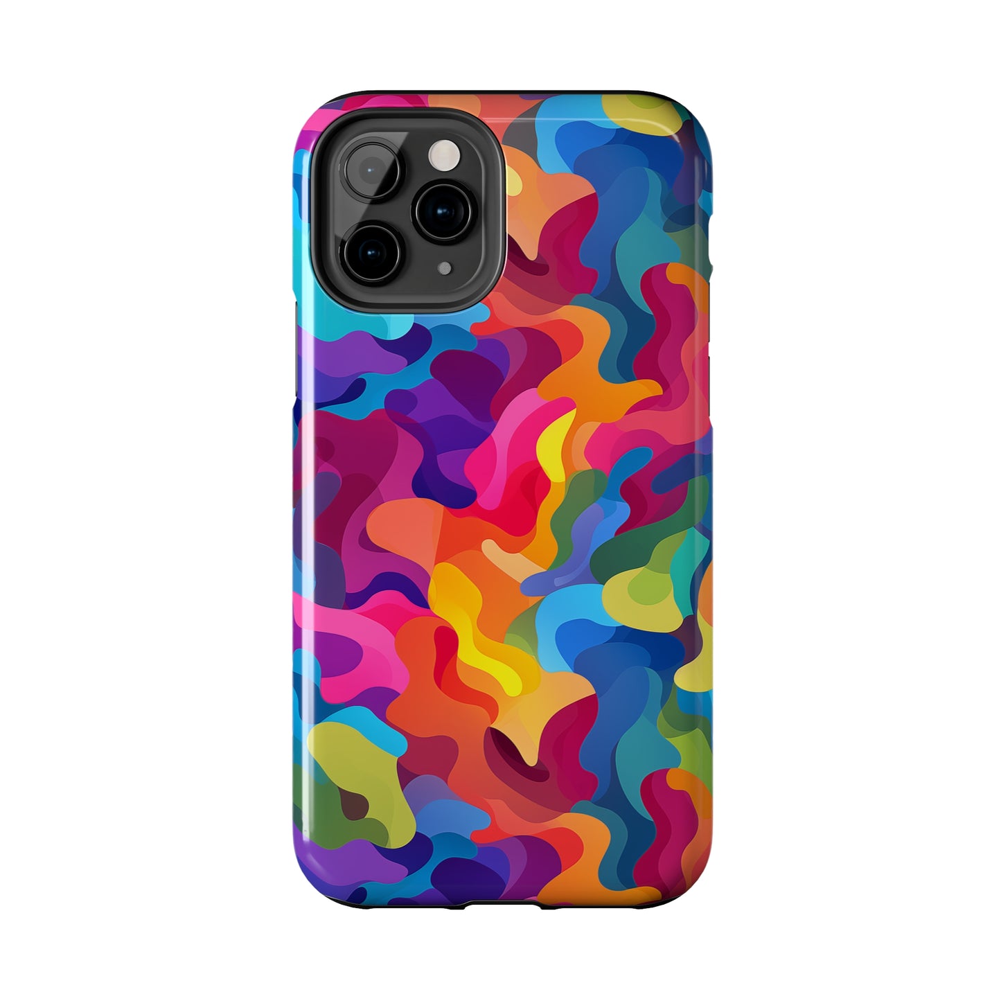 Rainbow Camouflage, iPhone 7, 8, X, 11, 12, 13, 14, 15+ case.