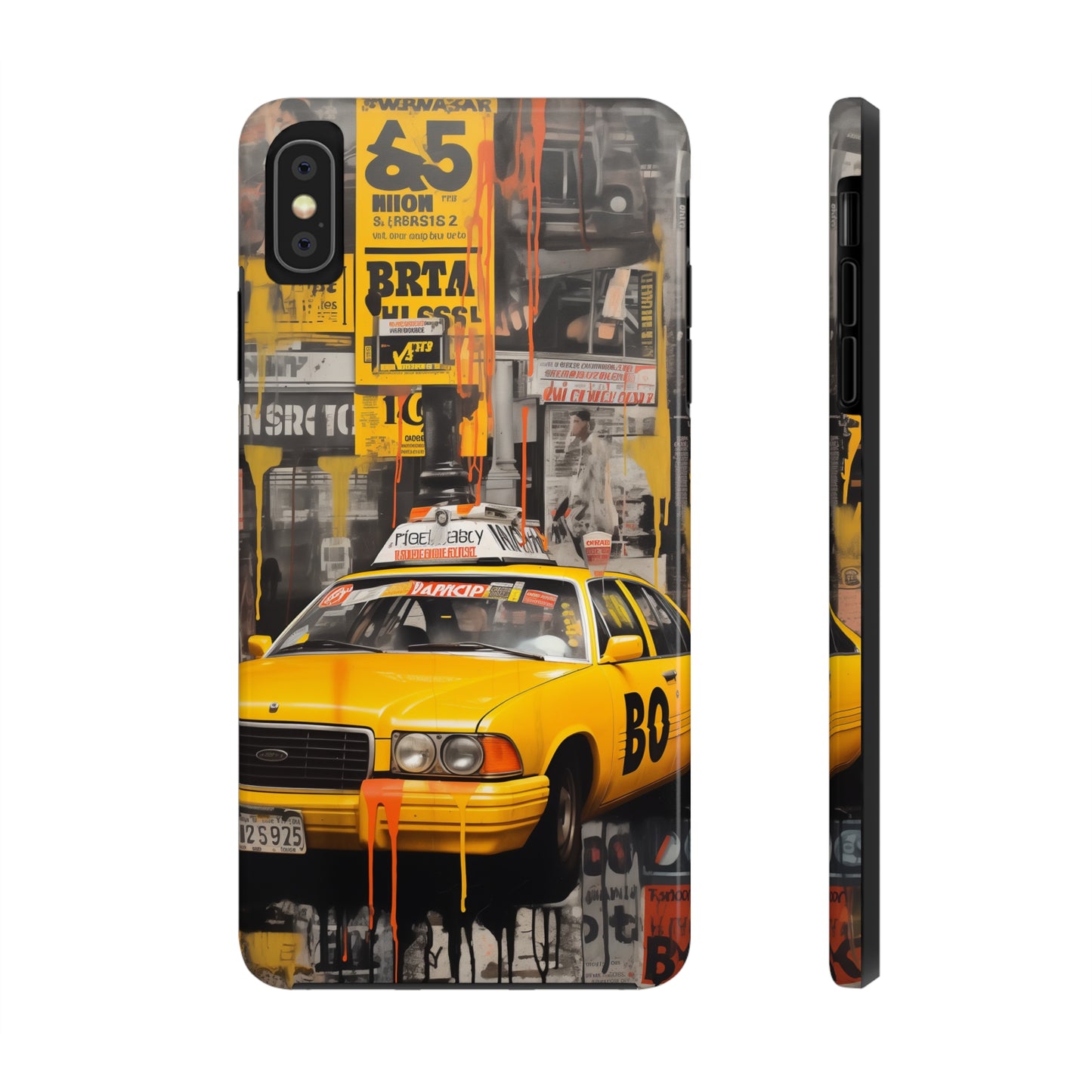 New York City, taxi cab, iPhone 7, 8, X, 11, 12, 13, 14, 15+ case.