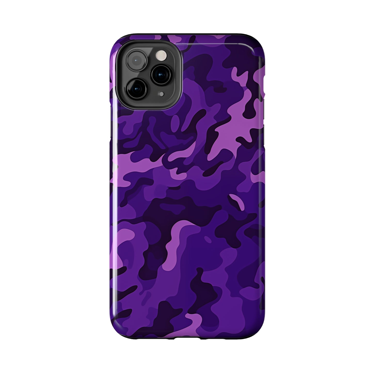 Purple Camouflage, iPhone 7, 8, X, 11, 12, 13, 14, 15+ case.