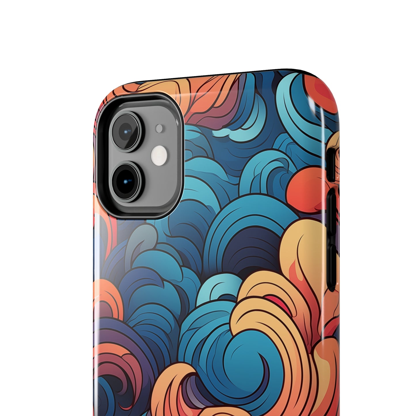 Abstract Swirls, iPhone 7, 8, X, 11, 12, 13, 14, 15+ case.