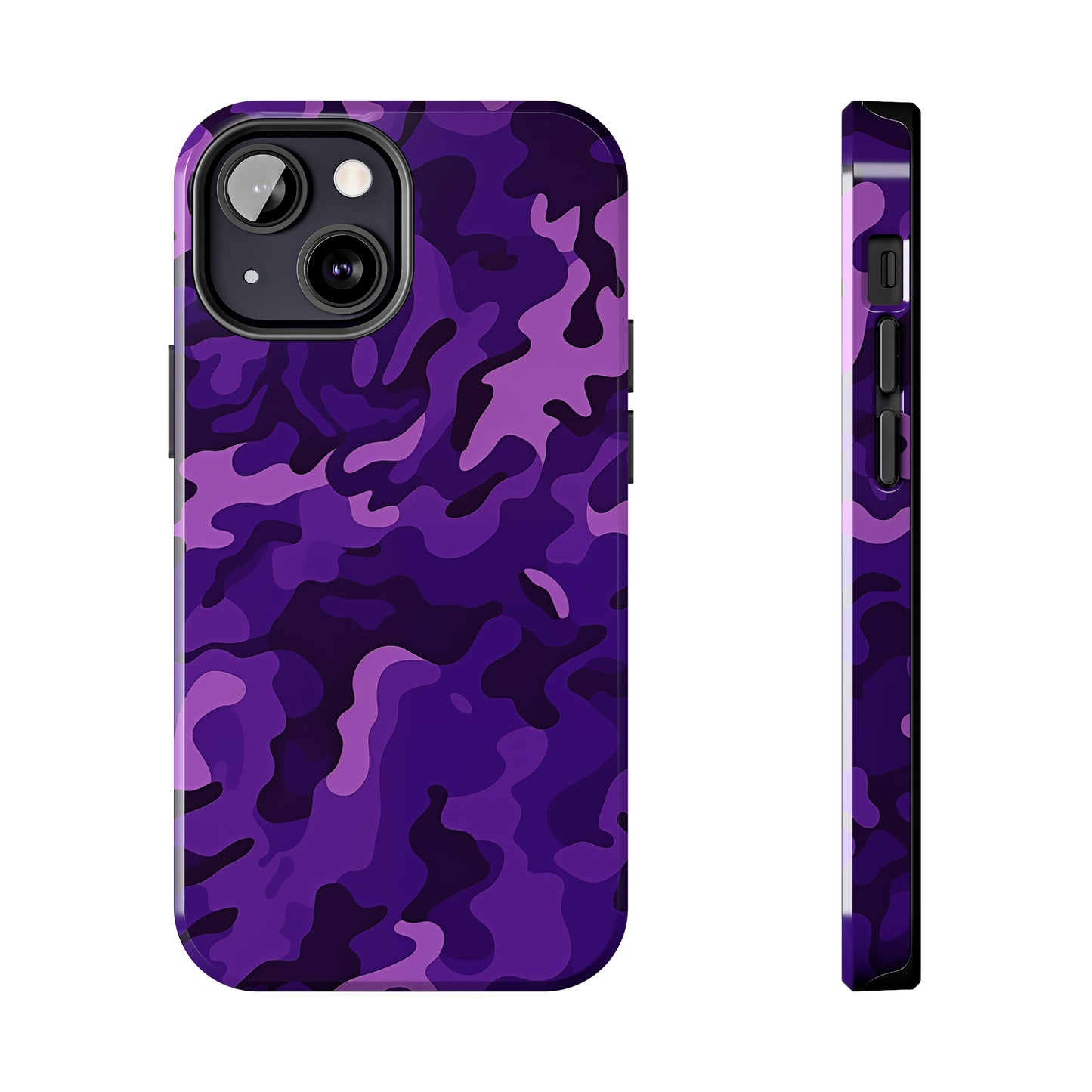 Purple Camouflage, iPhone 7, 8, X, 11, 12, 13, 14, 15+ case.