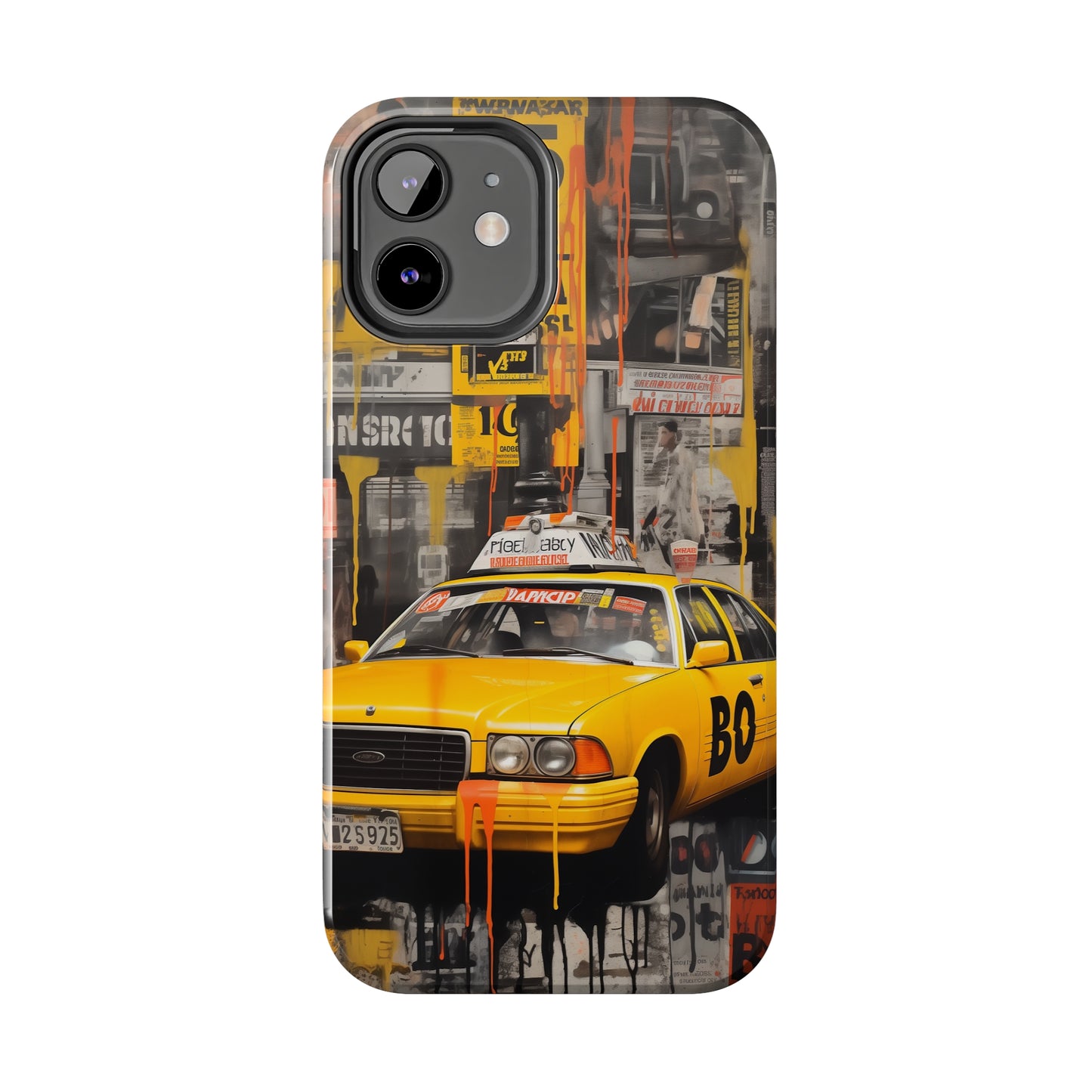 New York City, taxi cab, iPhone 7, 8, X, 11, 12, 13, 14, 15+ case.