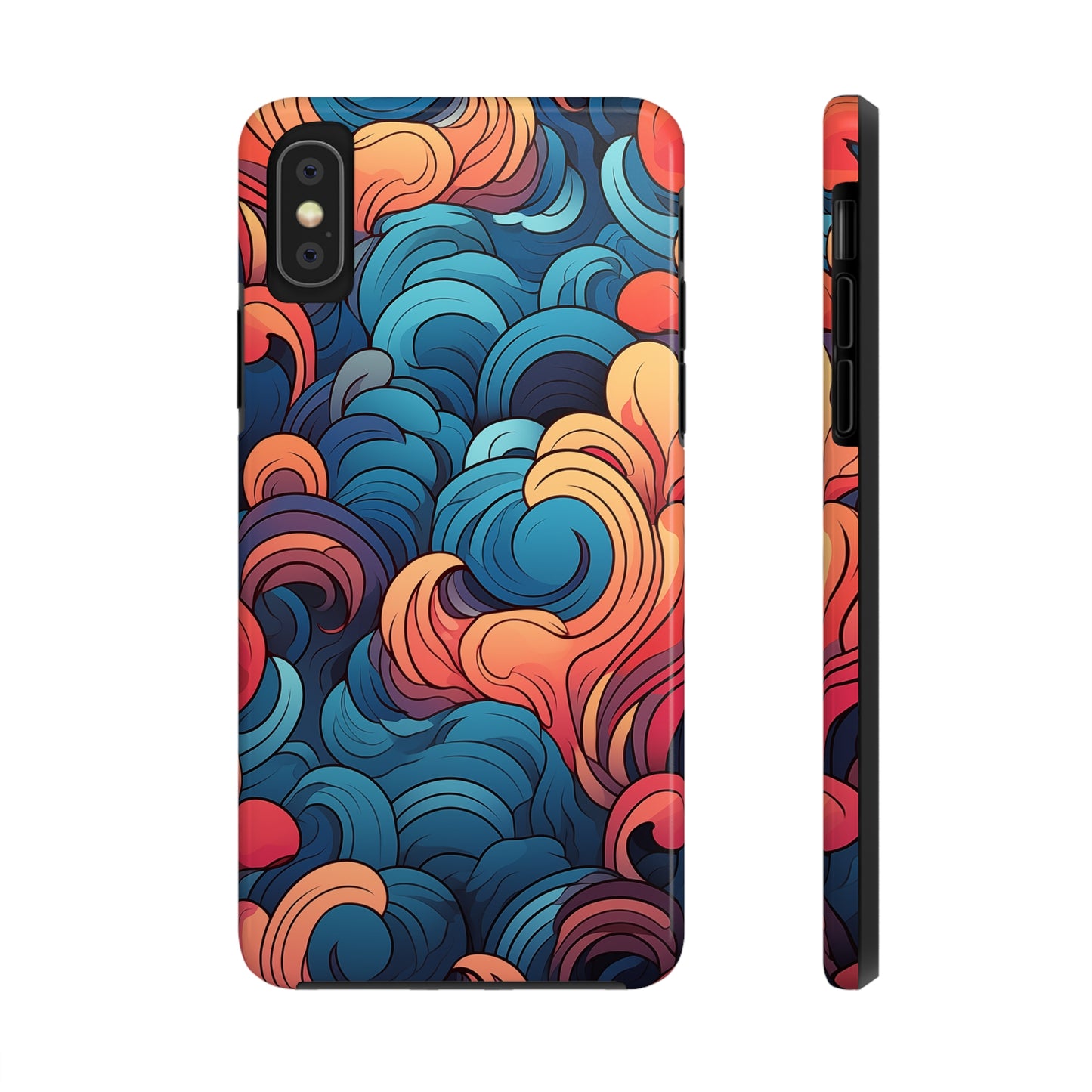 Abstract Swirls, iPhone 7, 8, X, 11, 12, 13, 14, 15+ case.