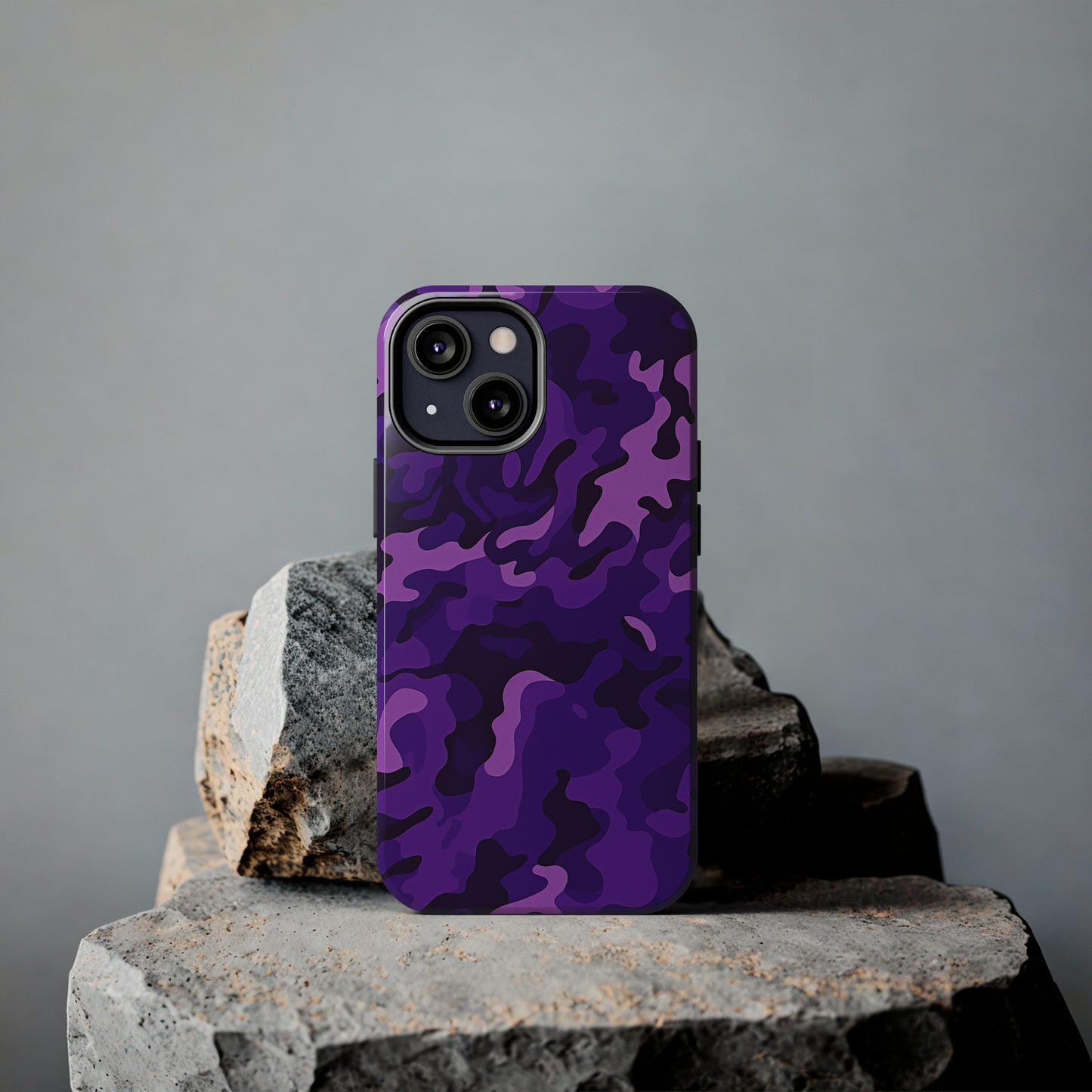 Purple Camouflage, iPhone 7, 8, X, 11, 12, 13, 14, 15+ case.