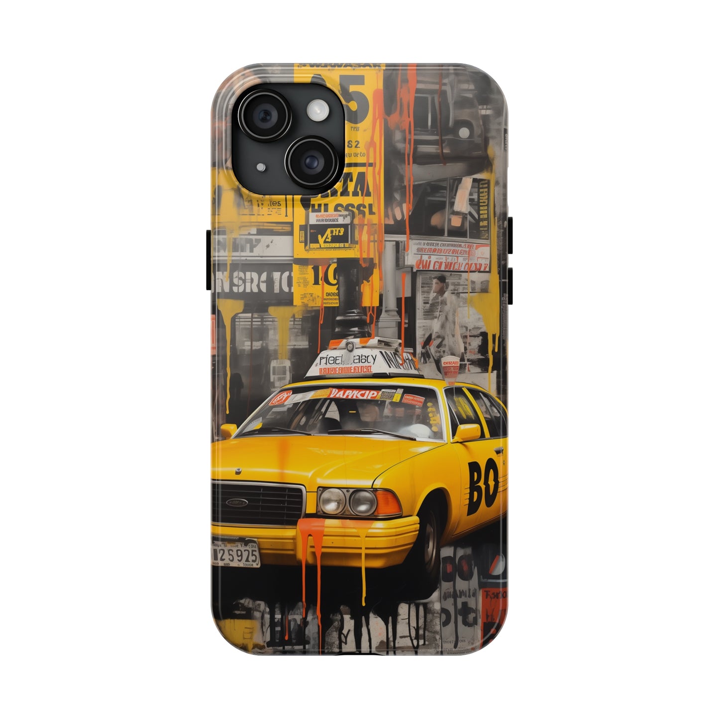 New York City, taxi cab, iPhone 7, 8, X, 11, 12, 13, 14, 15+ case.