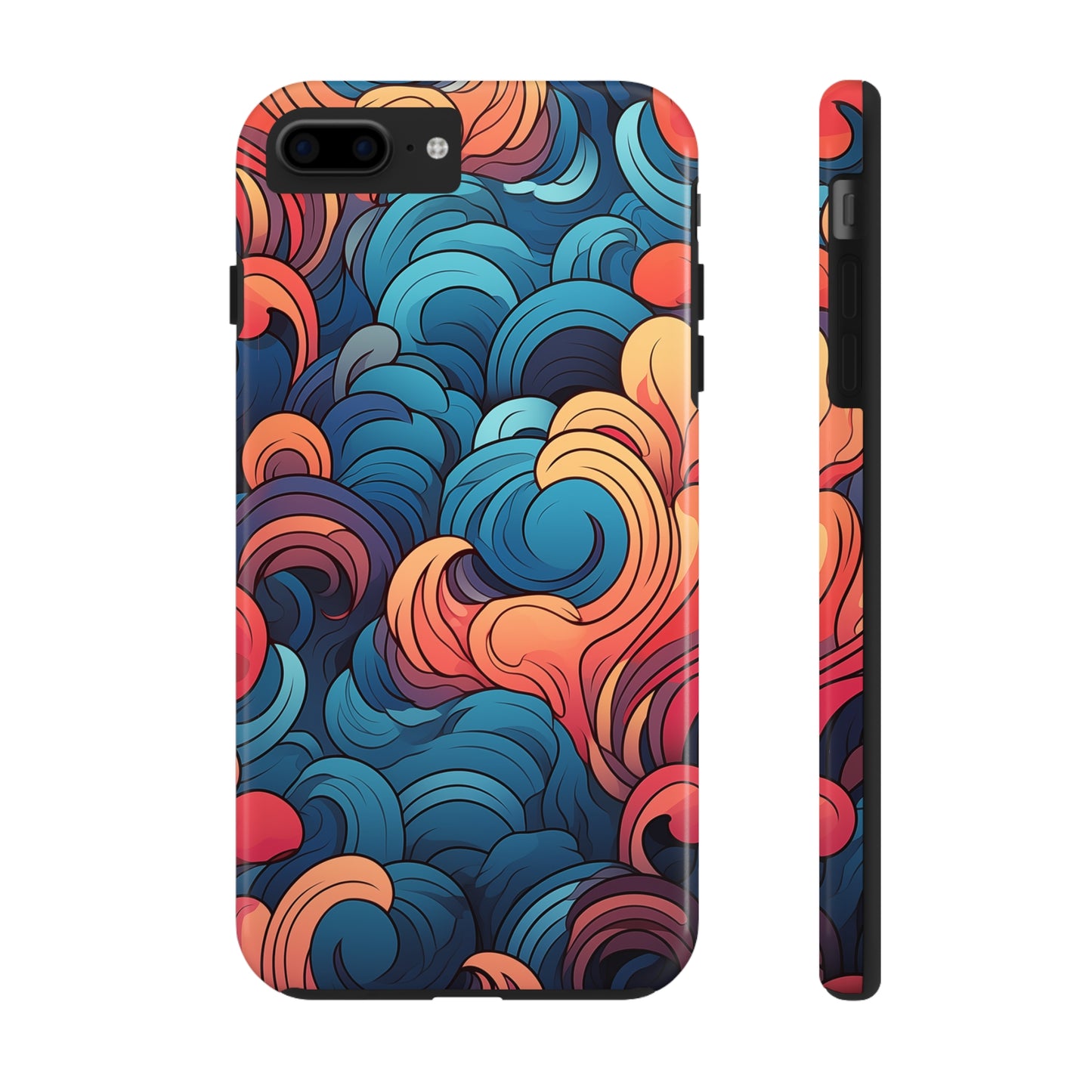 Abstract Swirls, iPhone 7, 8, X, 11, 12, 13, 14, 15+ case.