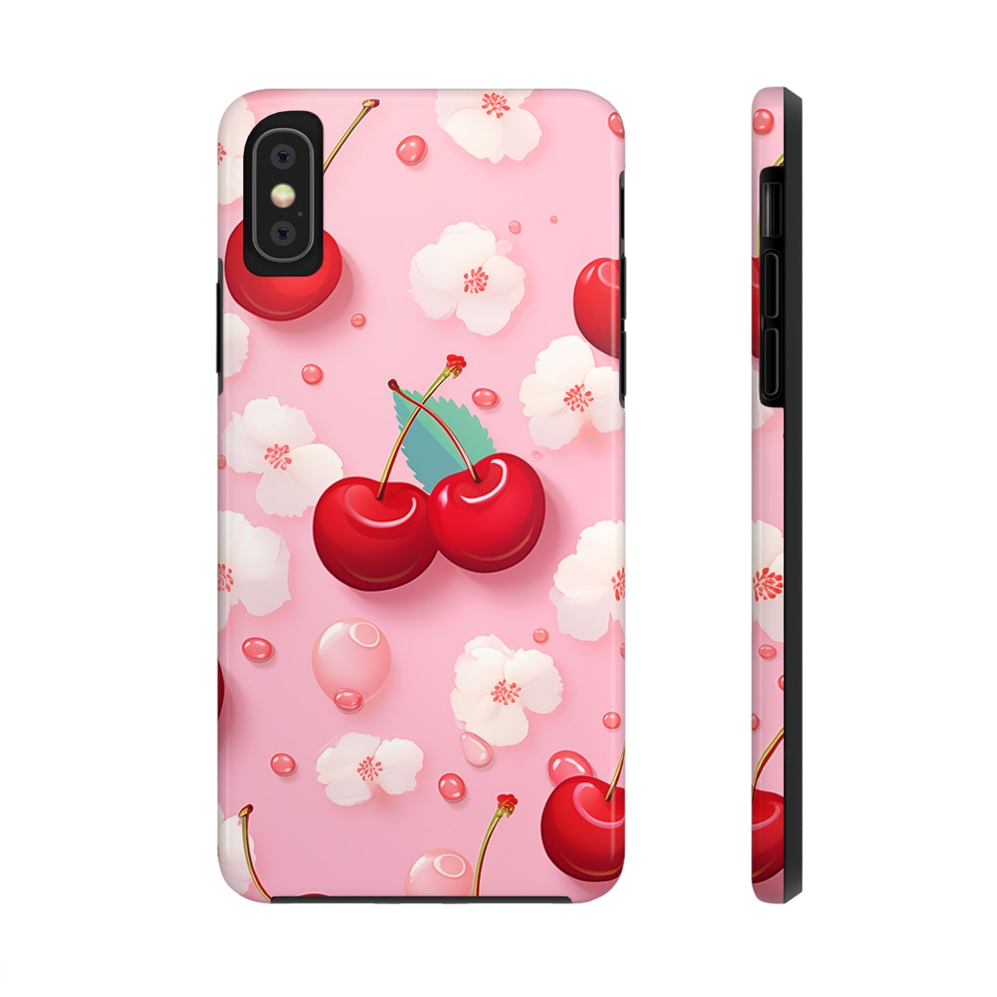 Cherries and Cherry Blossoms #02, iPhone 7, 8, X, 11, 12, 13, 14, 15+ case.