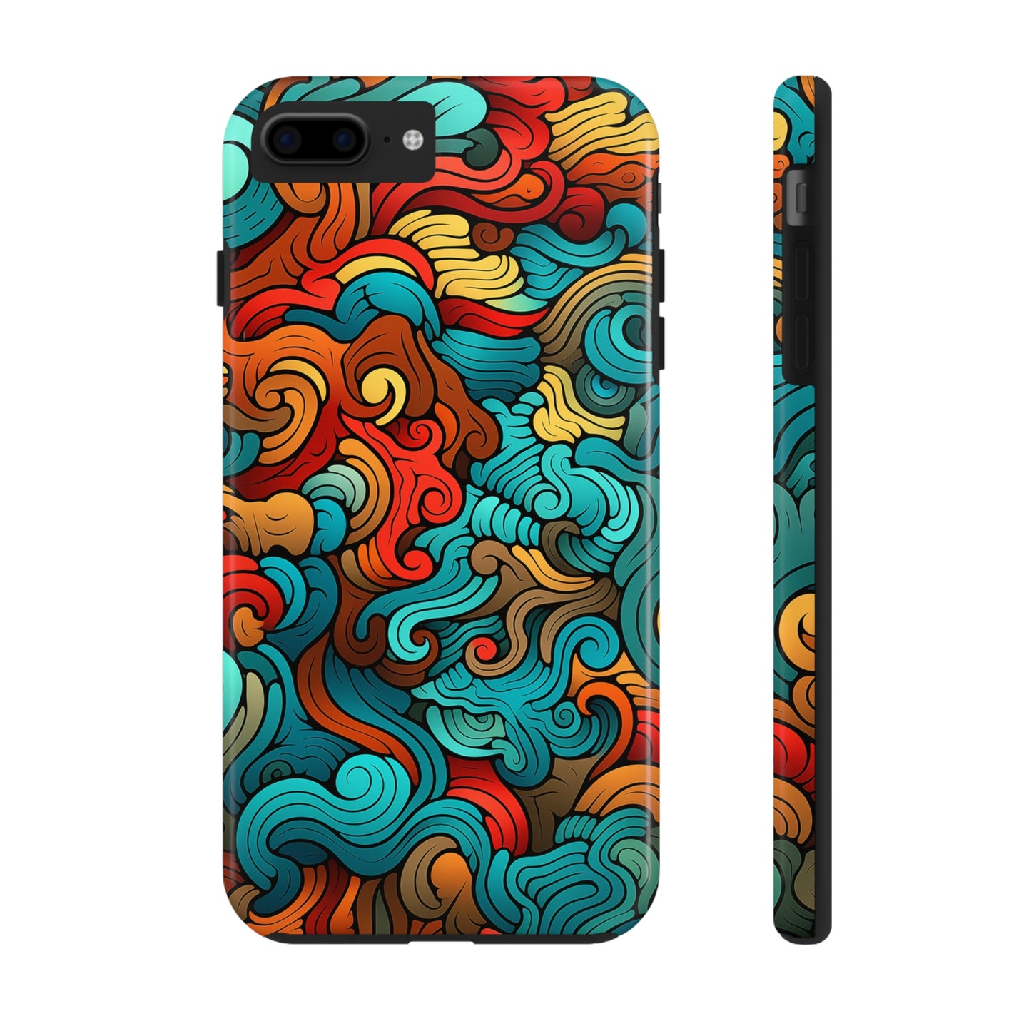 Abstract Swirls #02, iPhone 7, 8, X, 11, 12, 13, 14, 15+ case.