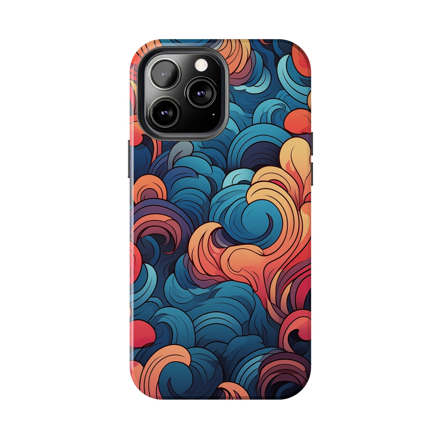 Abstract Swirls, iPhone 7, 8, X, 11, 12, 13, 14, 15+ case.