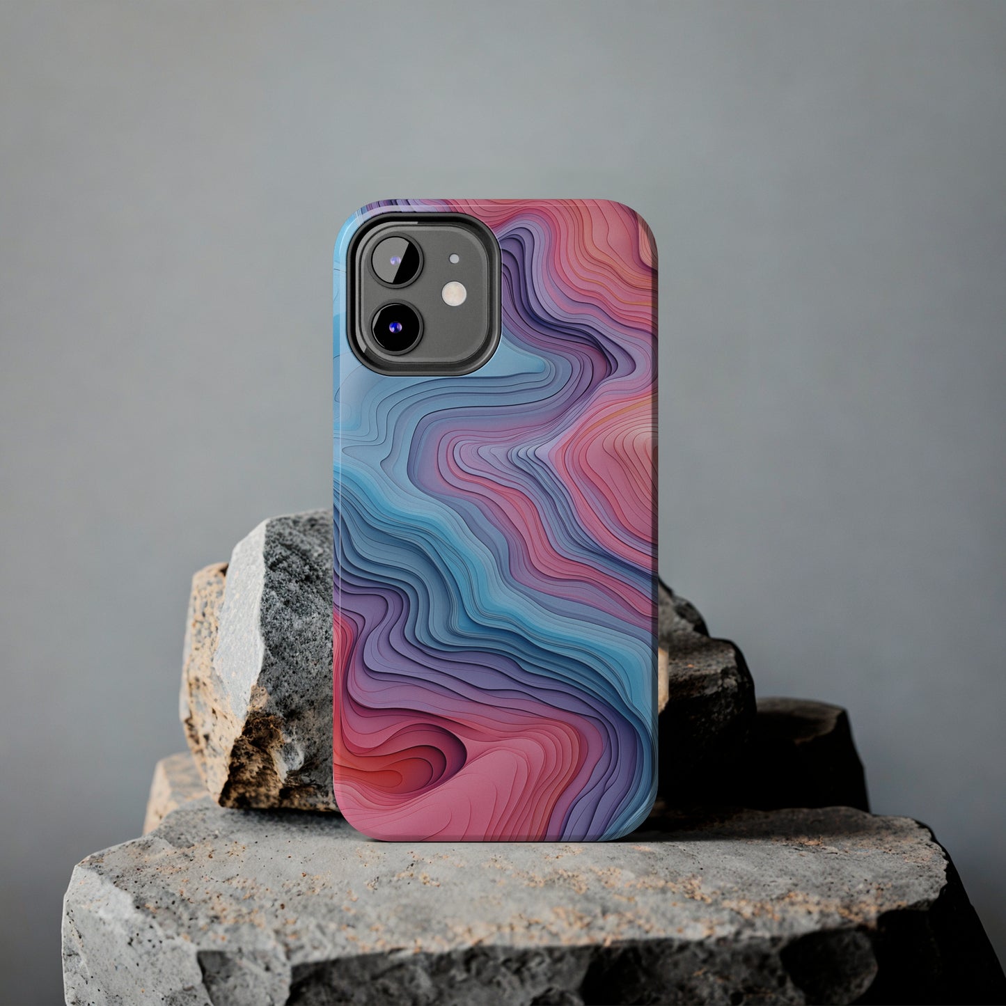 Topographical, iPhone 7, 8, X, 11, 12, 13, 14, 15+ case.