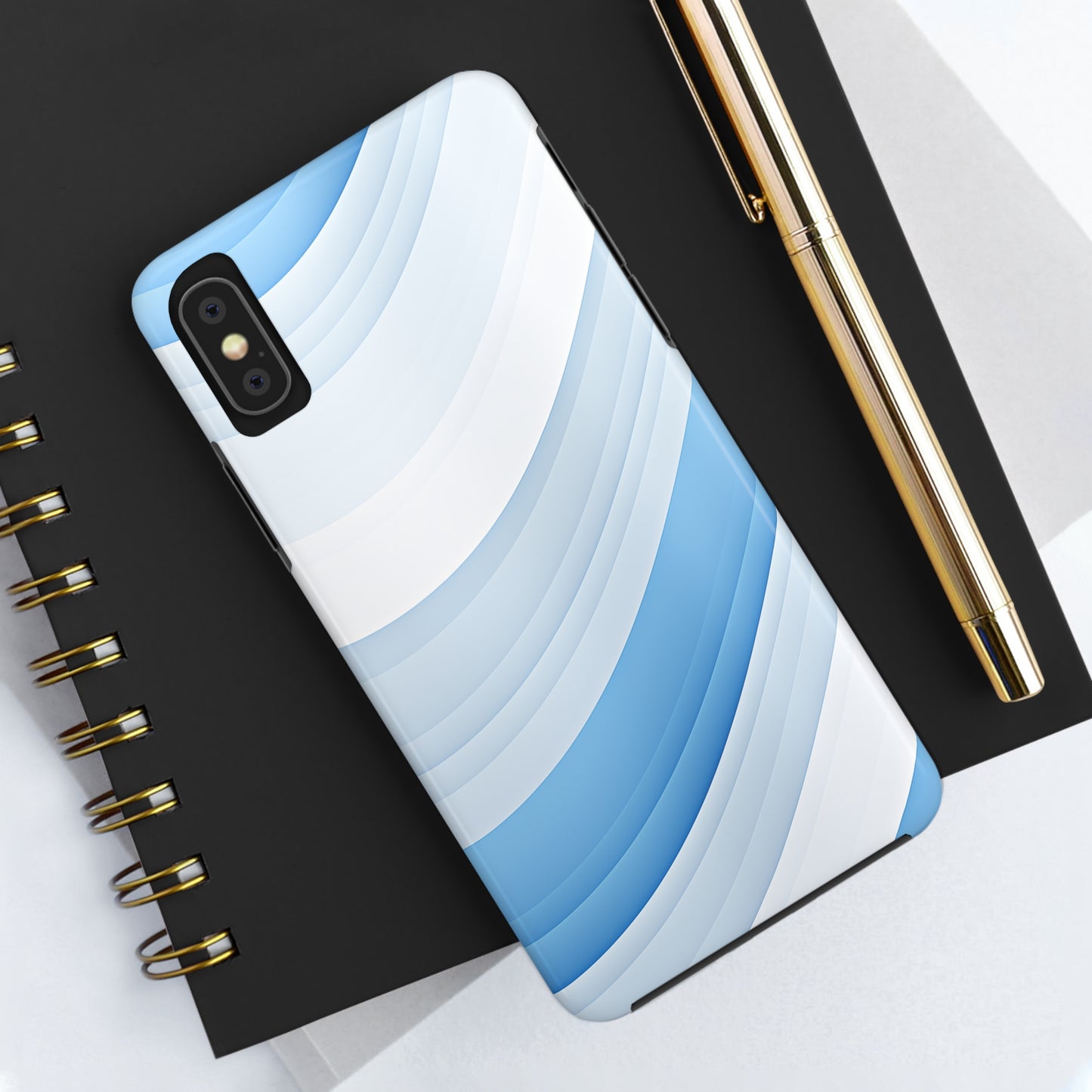 Blue Stripes #02, iPhone 7, 8, X, 11, 12, 13, 14, 15+ case.