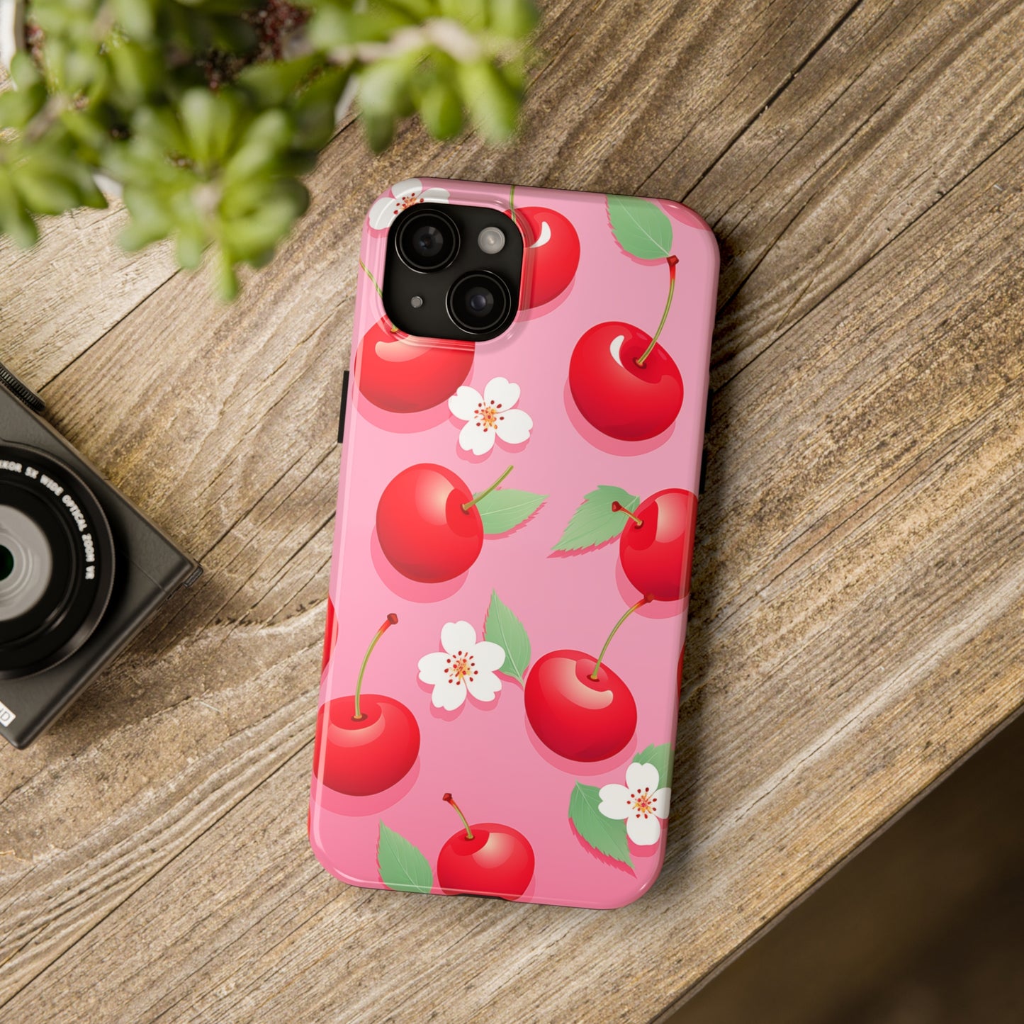 Cherries and Cherry Blossoms #03, iPhone 7, 8, X, 11, 12, 13, 14, 15+ case.