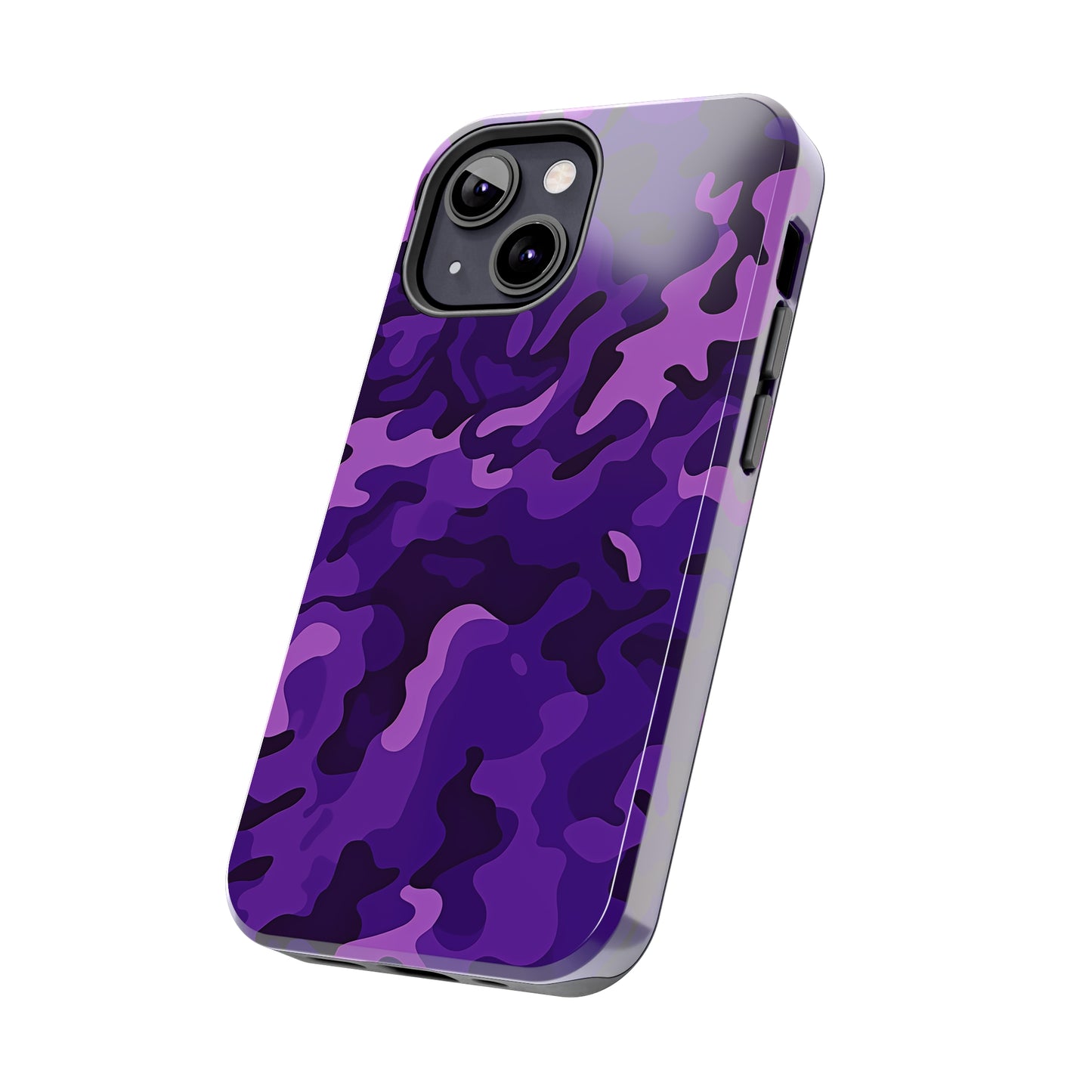 Purple Camouflage, iPhone 7, 8, X, 11, 12, 13, 14, 15+ case.